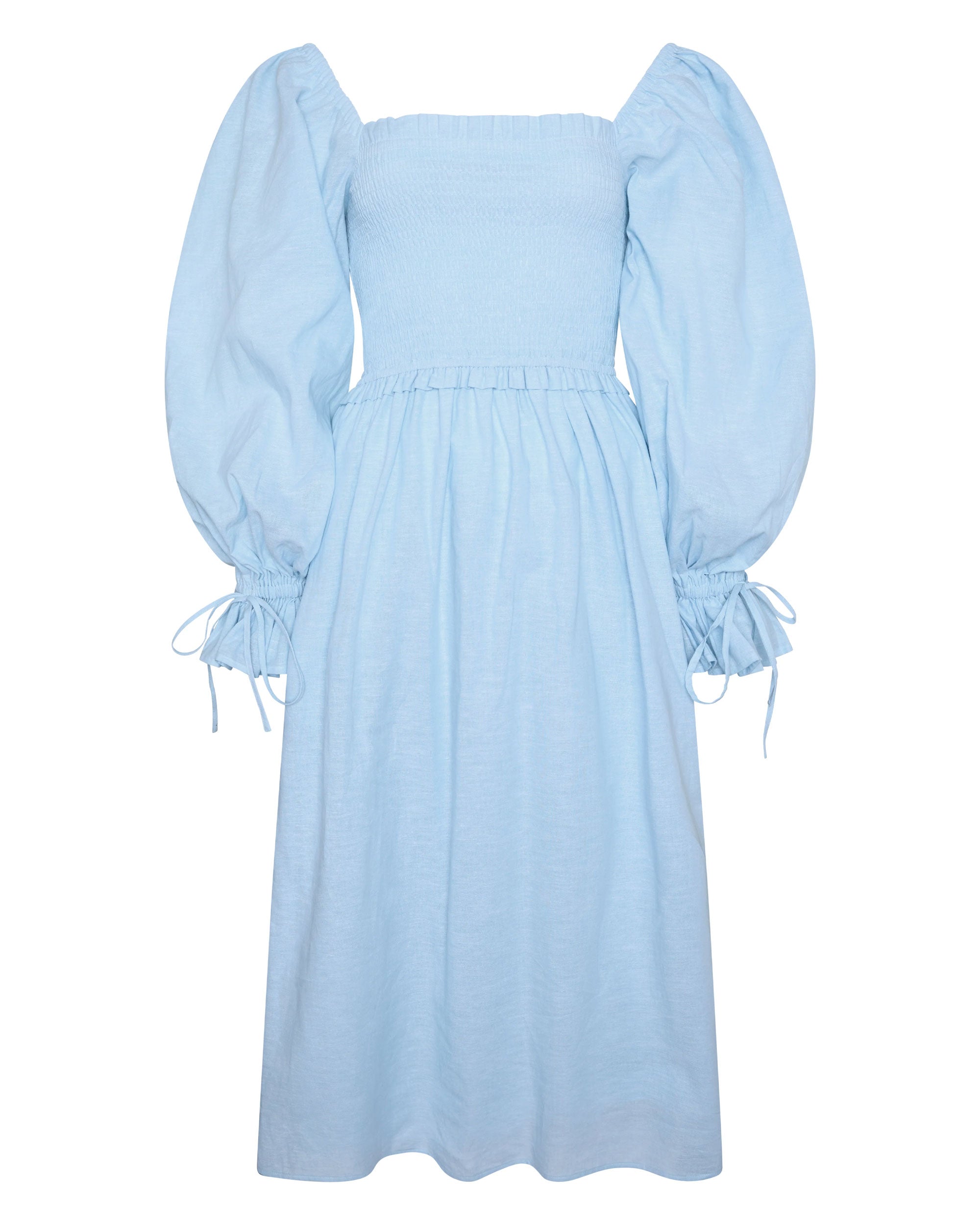 Smock Dress - Pale Blue Chambray