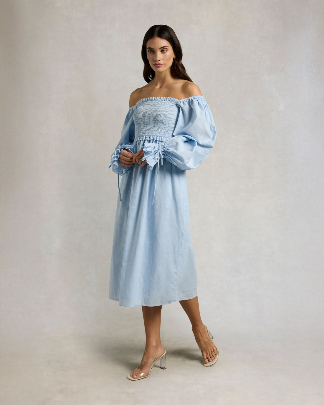 Smock Dress - Pale Blue Chambray