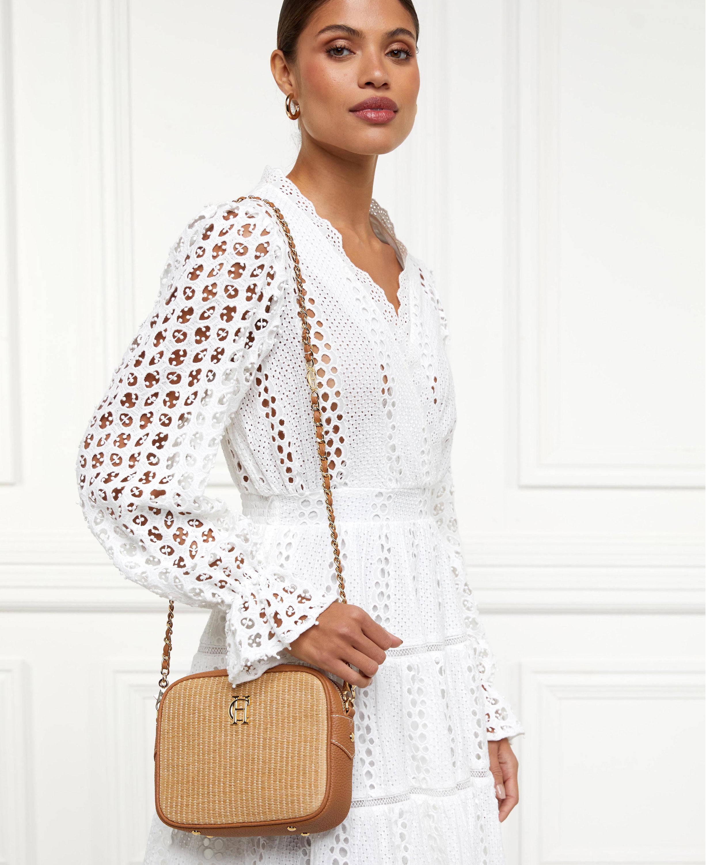 Soho Camera Bag - Tan Raffia