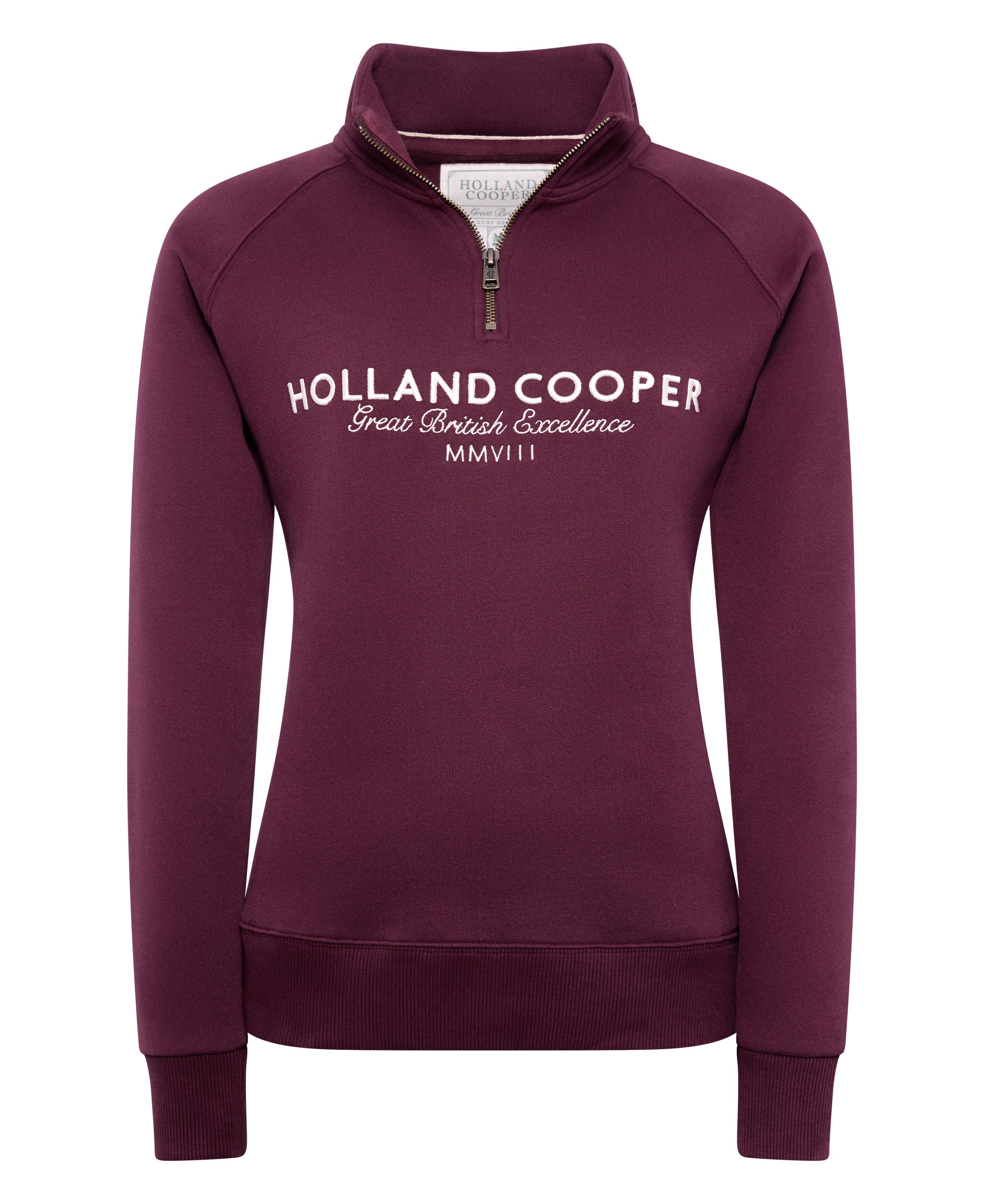 Sporting Goods Zip Henley Sweatshirt - Mulberry