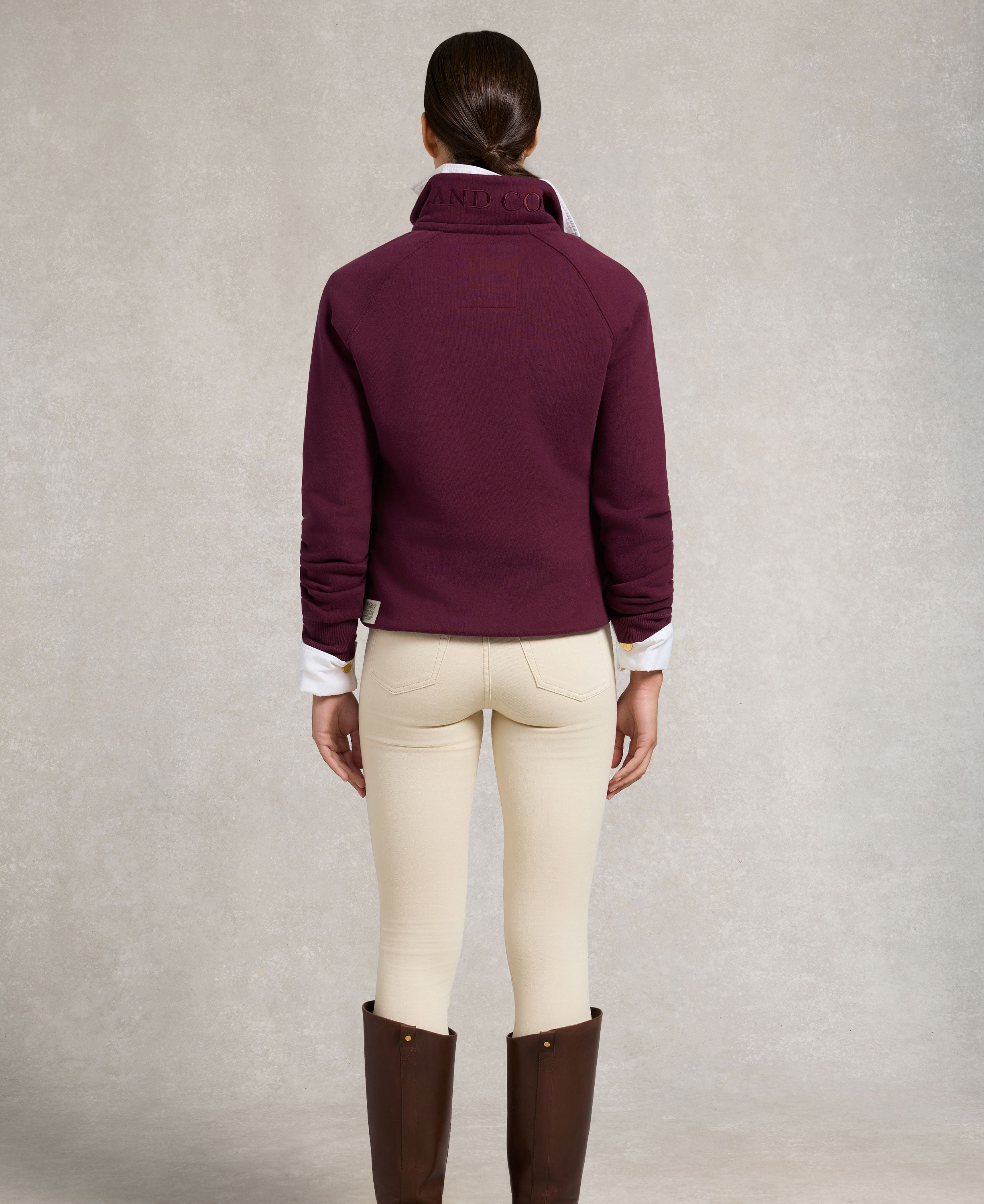 Sporting Goods Zip Henley Sweatshirt - Mulberry
