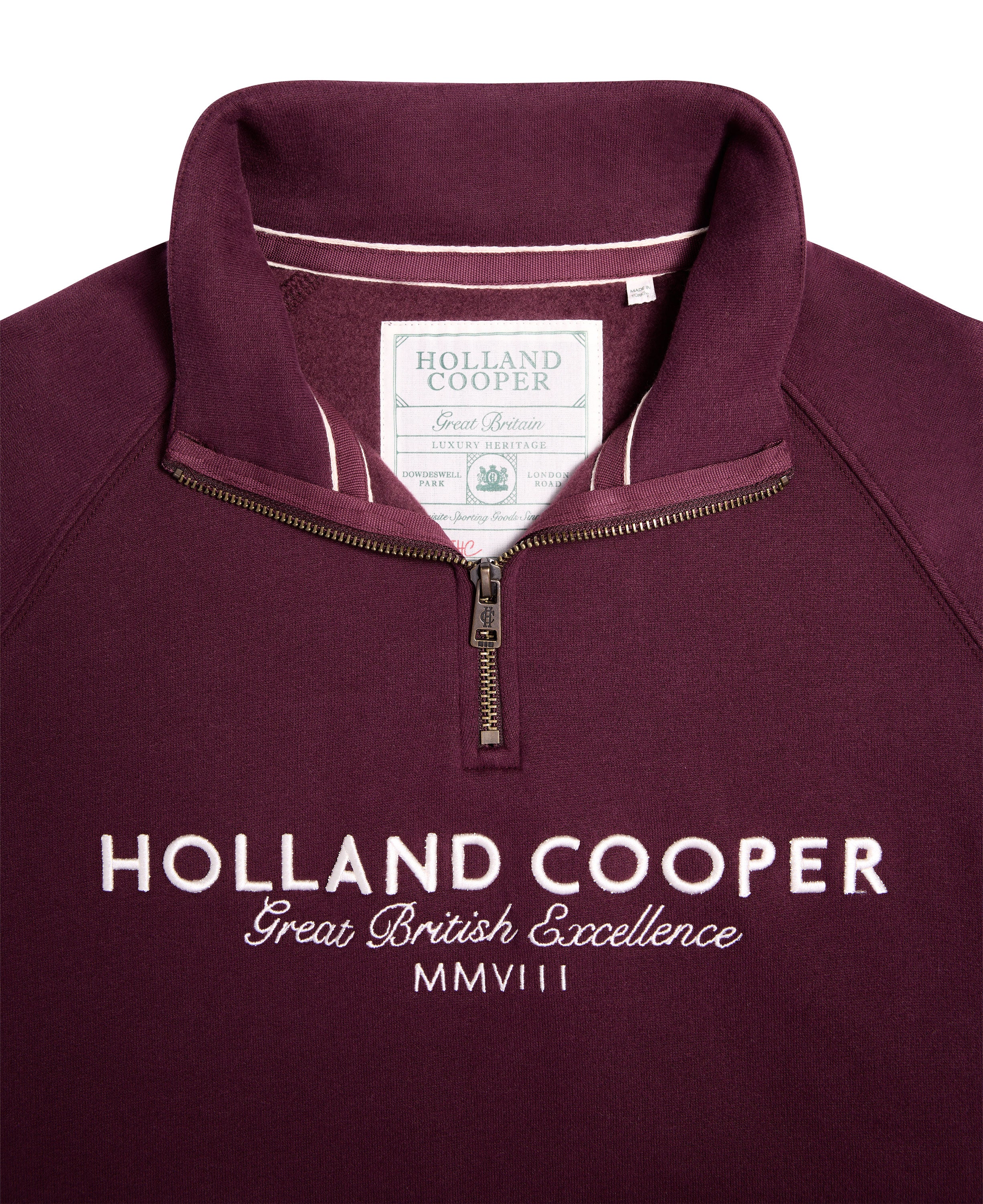 Sporting Goods Zip Henley Sweatshirt - Mulberry