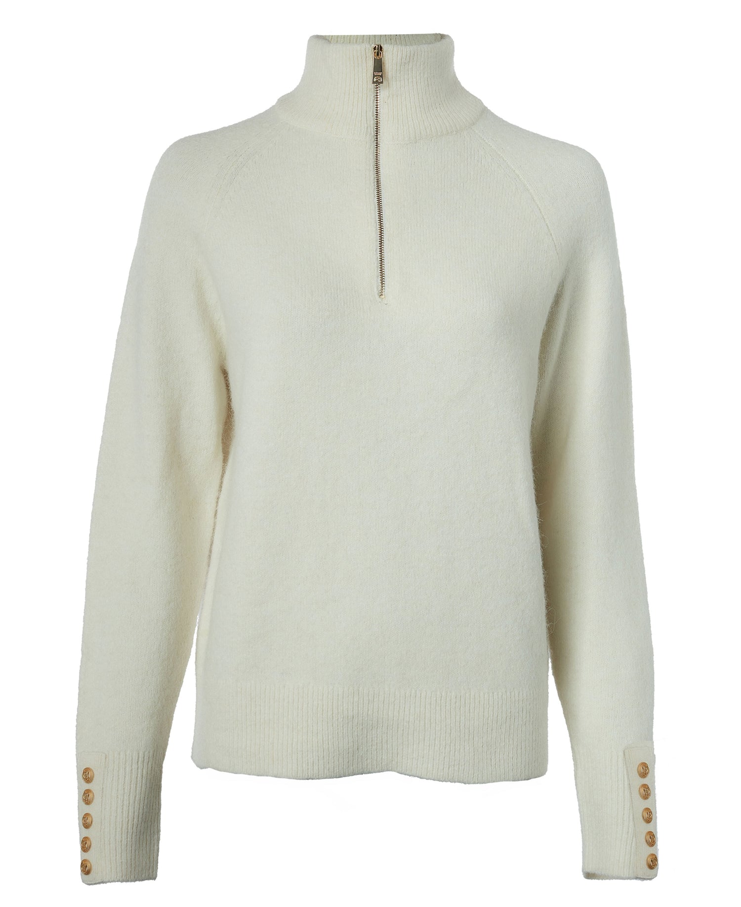 Tori Half Zip Knit - Natural