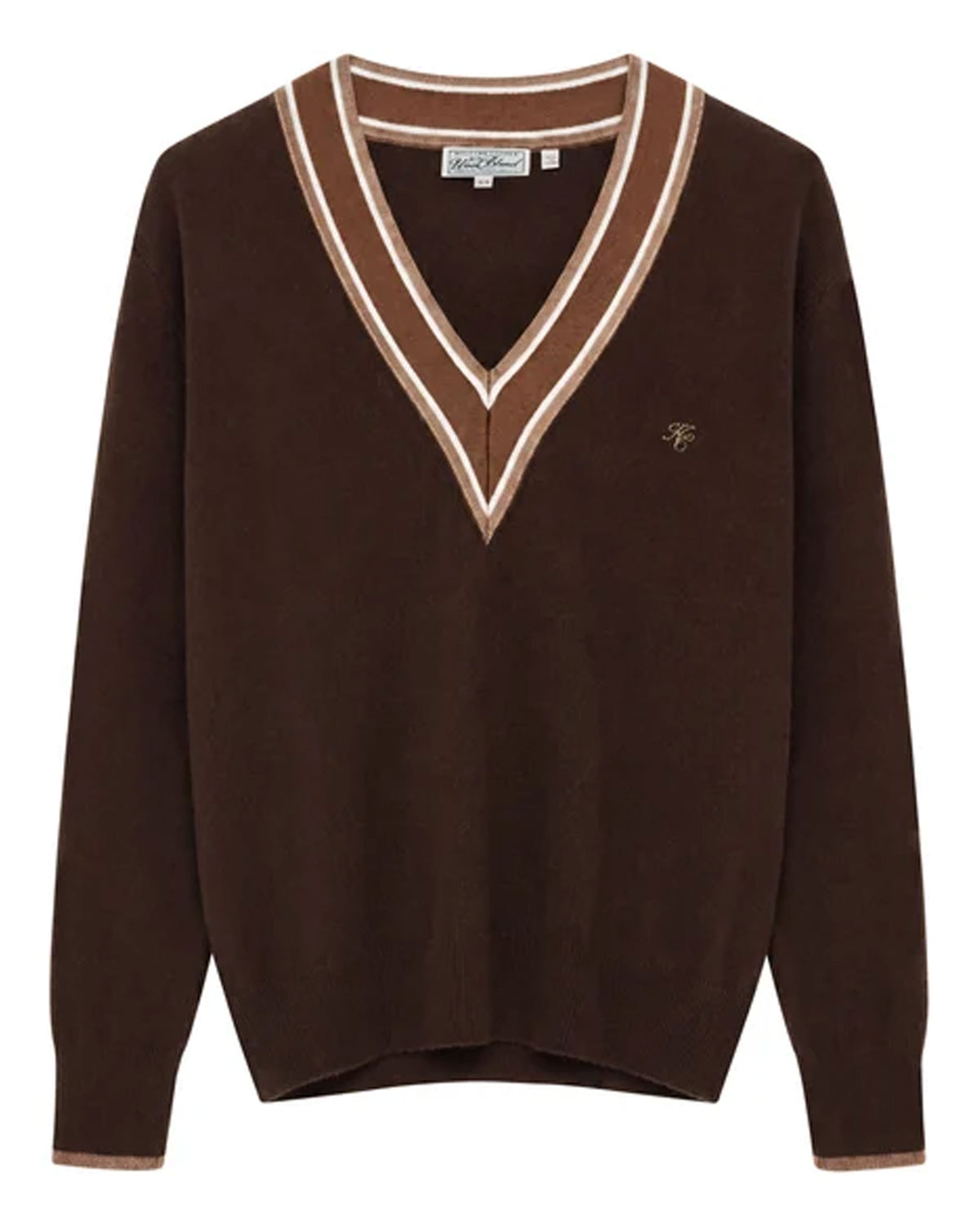 Woodcote V-Neck Knit - Chocolate