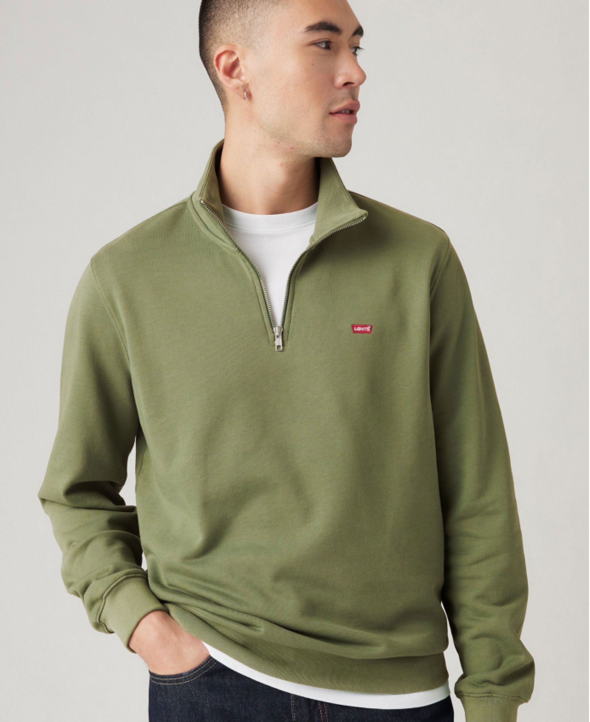 Original Housemark 1/4 Zip Pullover - Moss Olive