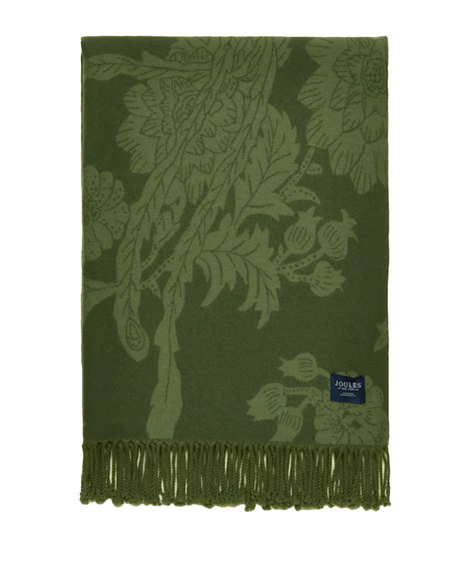 Elissa Double-Sided Jacquard Patterned Scarf - Khaki Green