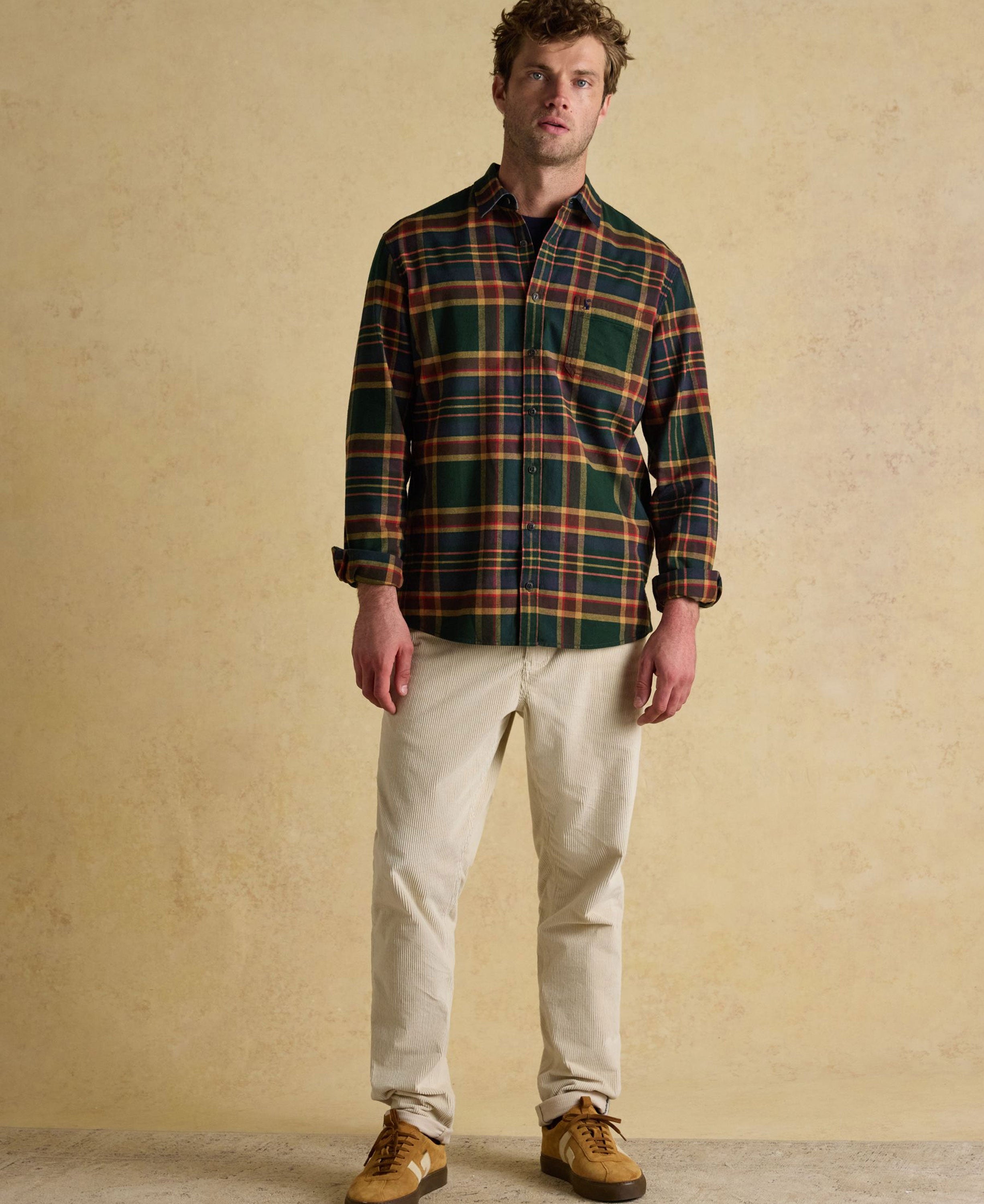 Brushed Flannel Cotton Shirt - Green