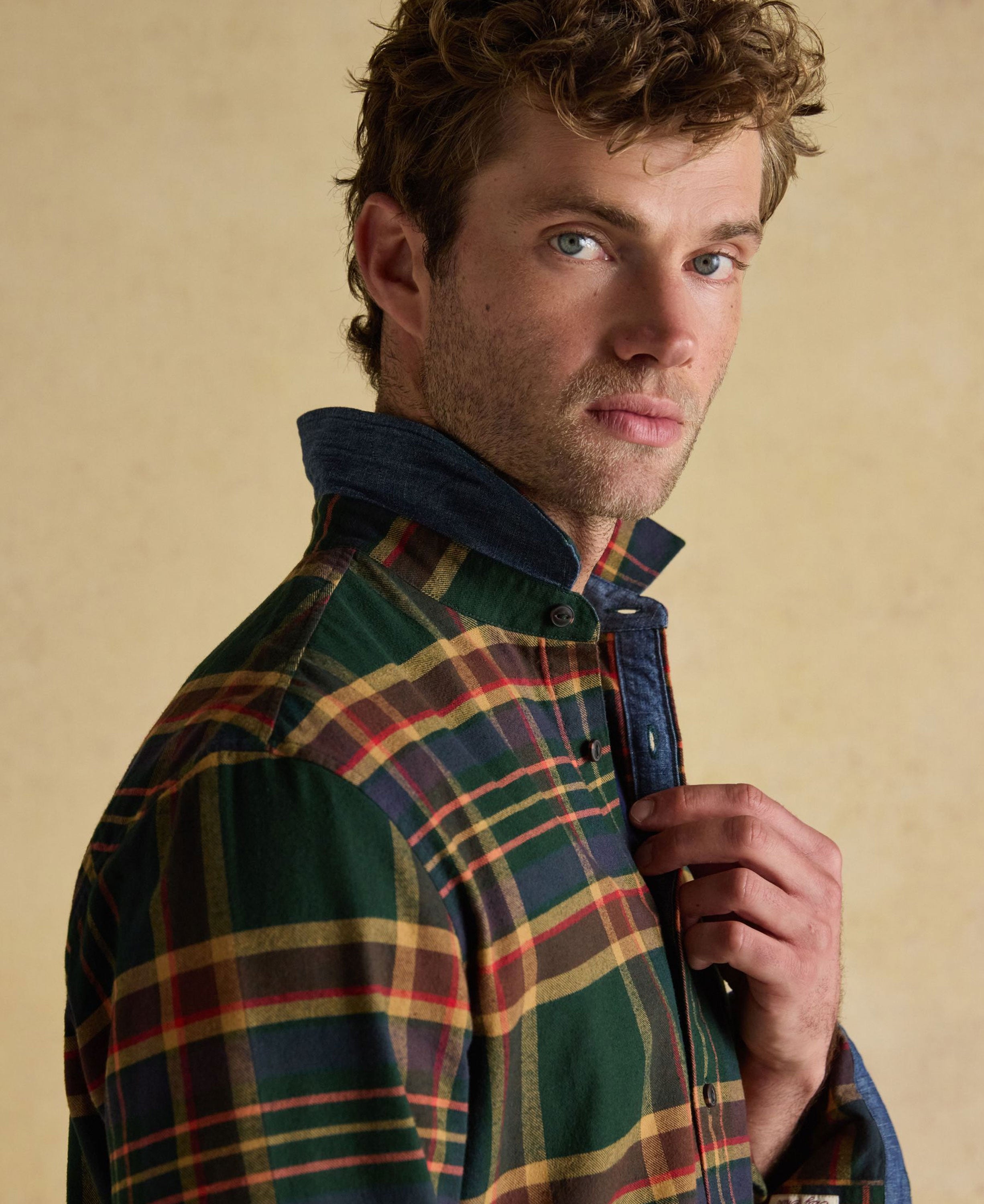 Brushed Flannel Cotton Shirt - Green