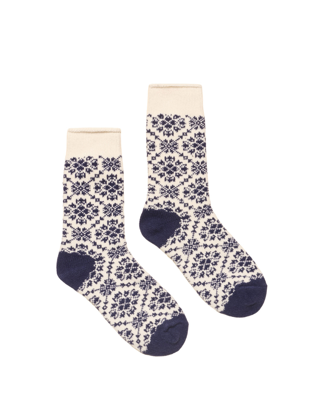 Cosy Geo Socks - Navy Geo