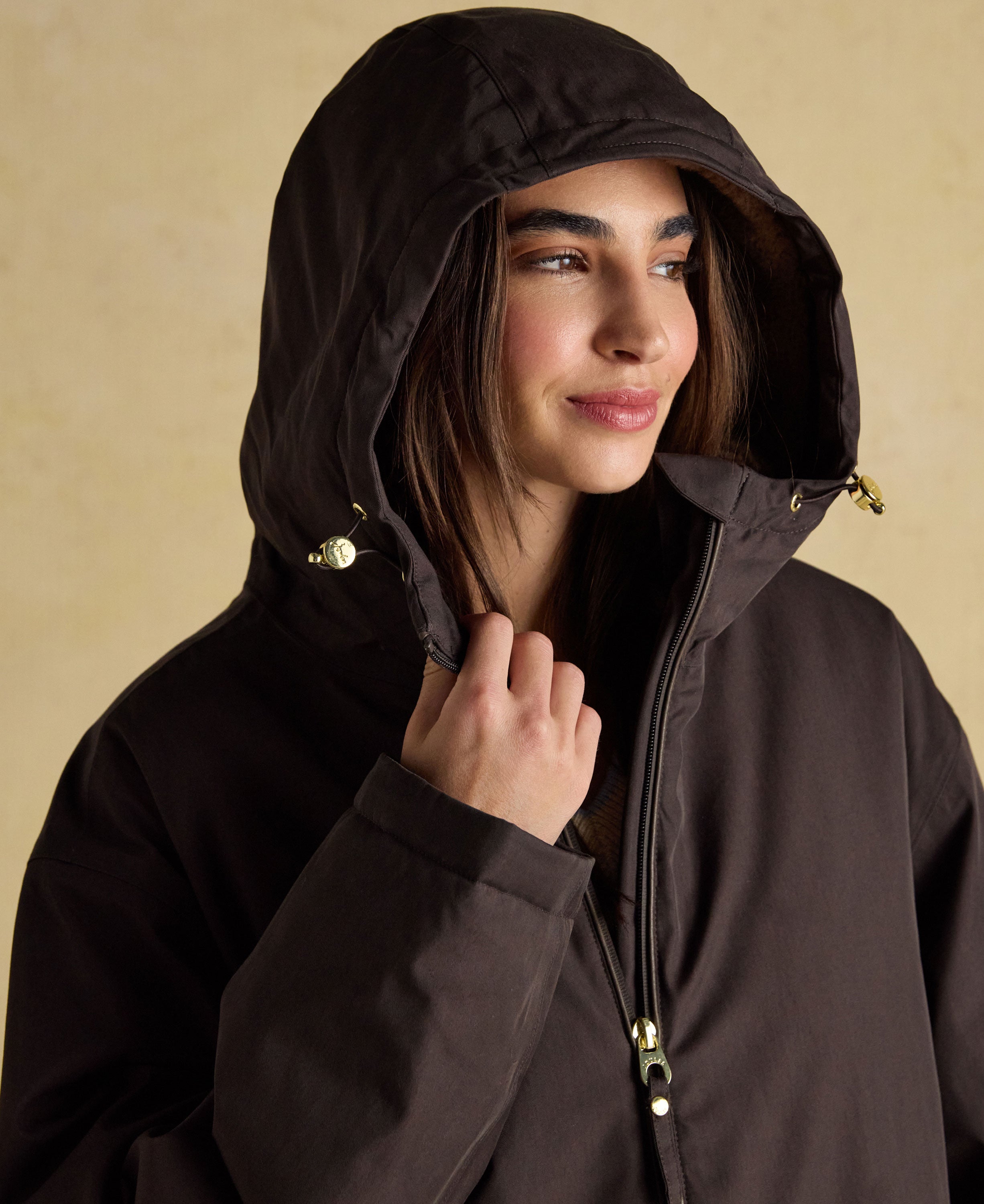 Coverall Oversized Fleece Lined Waterproof Coat - Chocolate