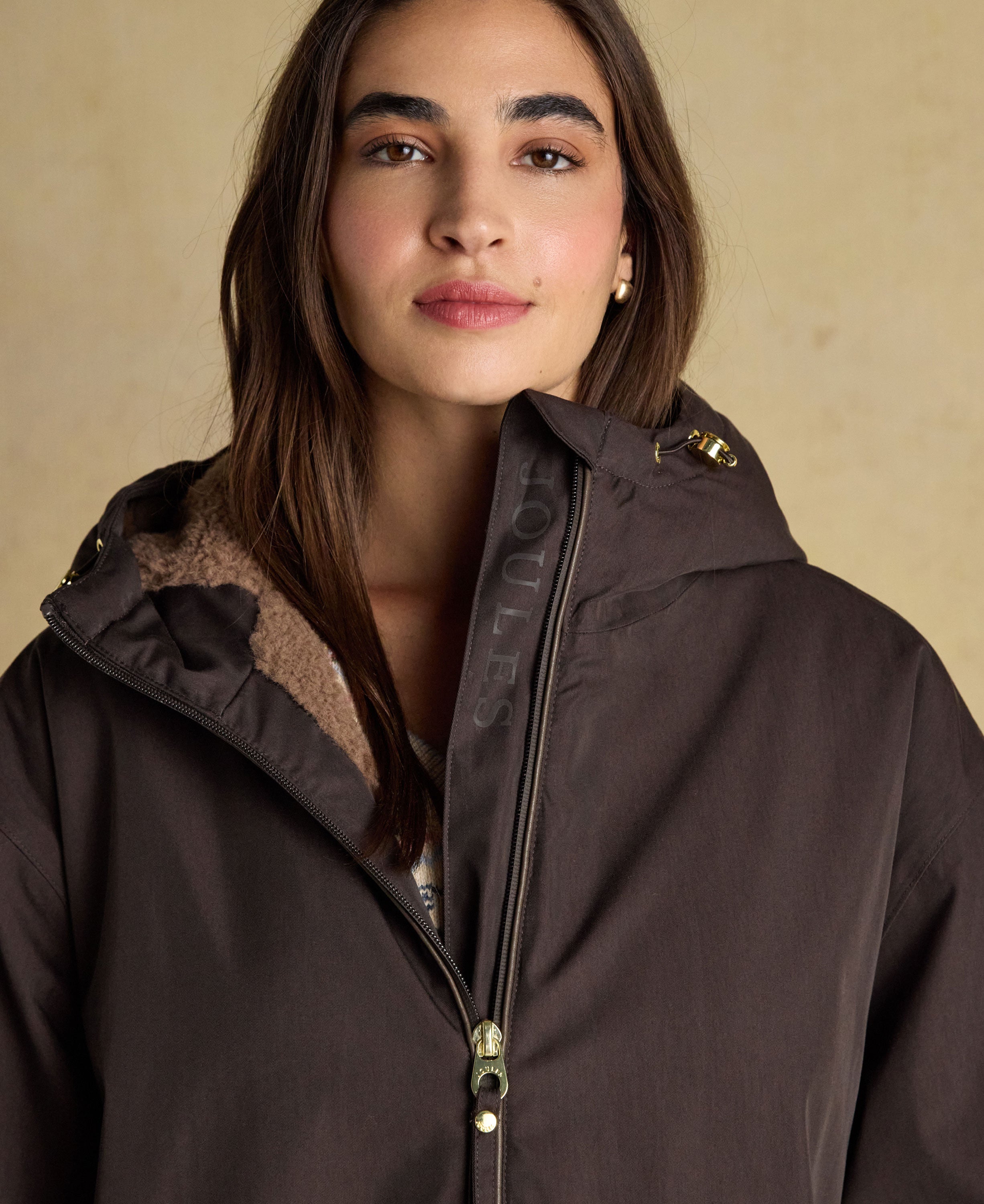 Coverall Oversized Fleece Lined Waterproof Coat - Chocolate