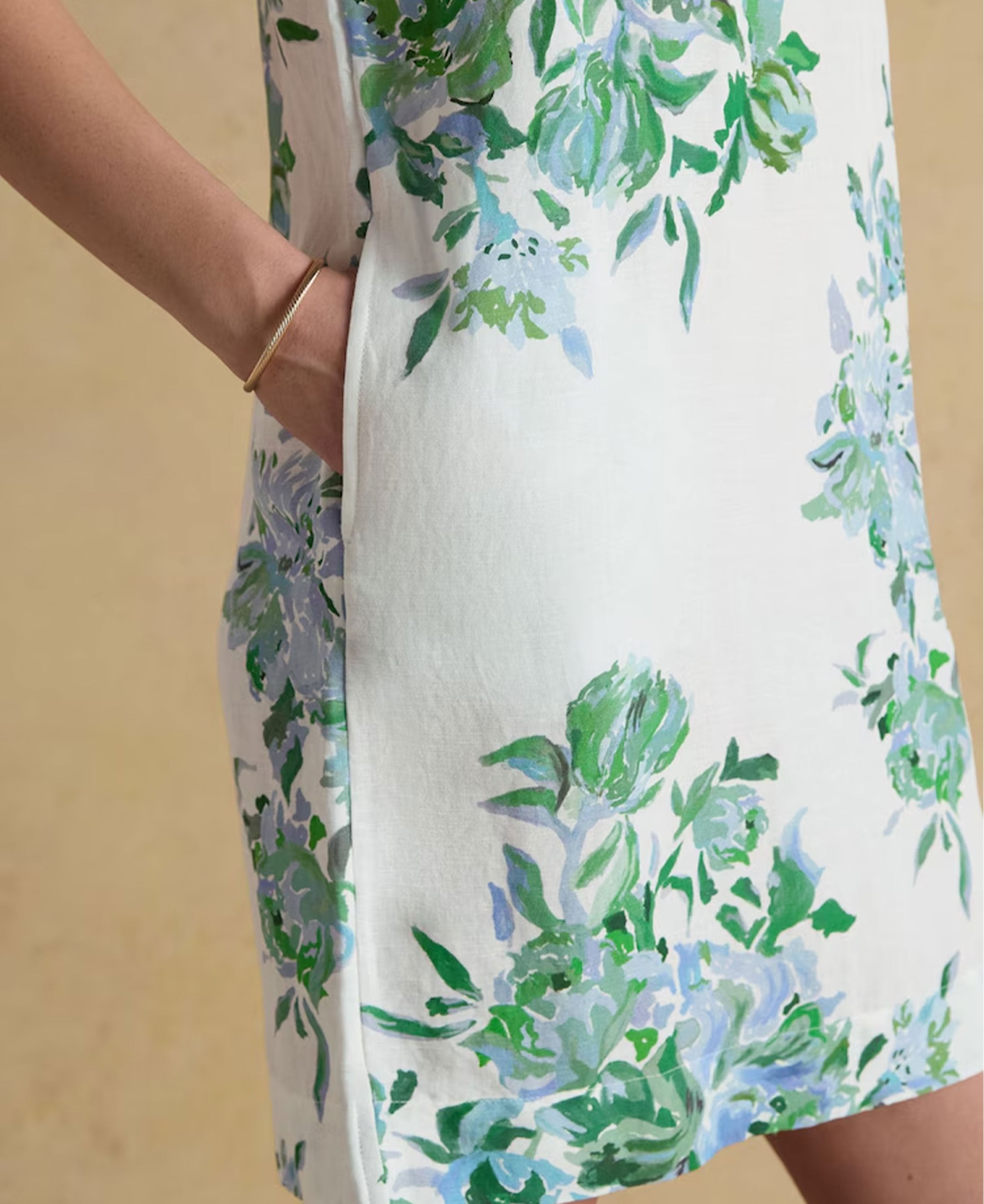 Delphine Dress - Blue/White Floral