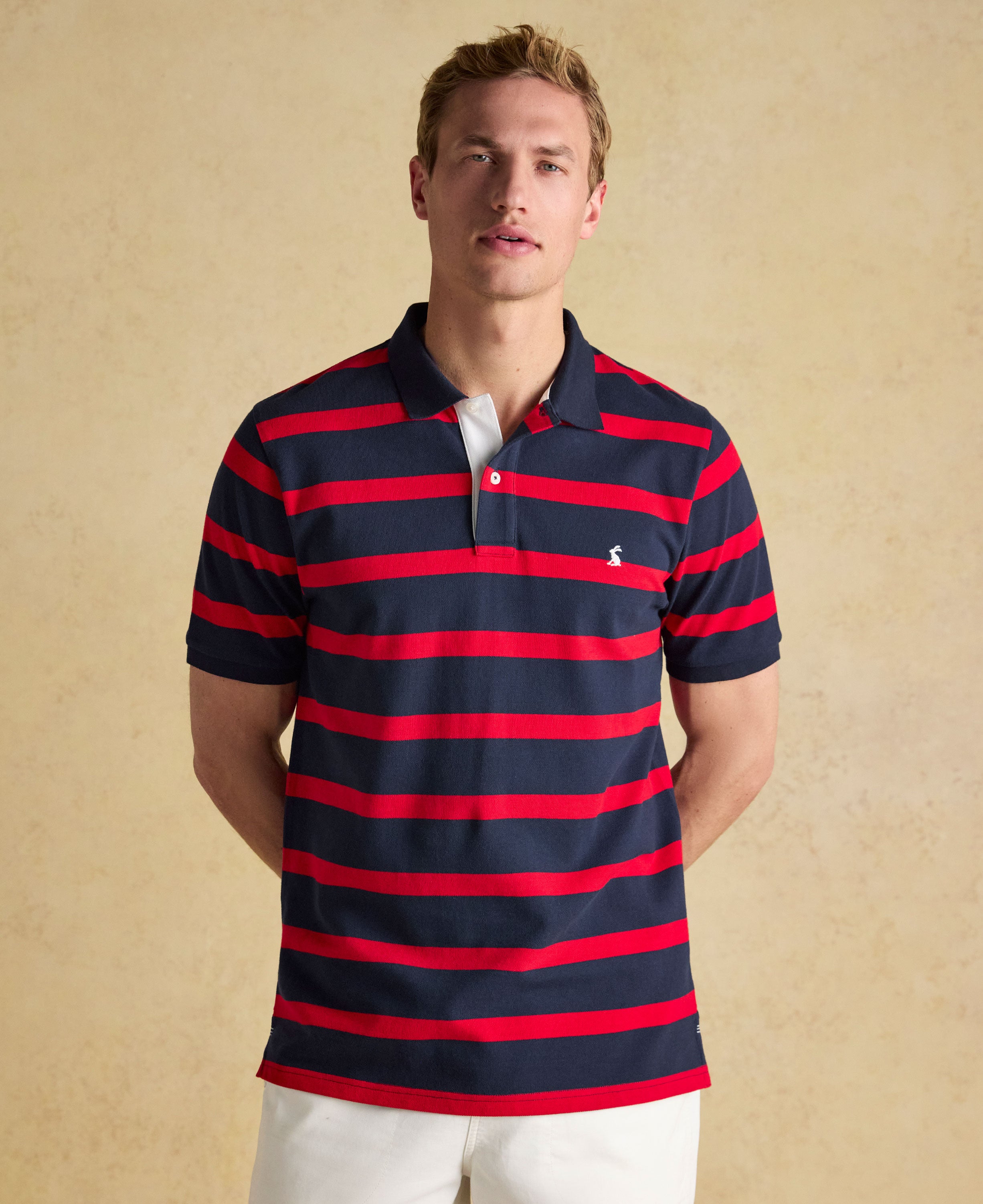 Woody Polo Shirt - Navy Red Stripe