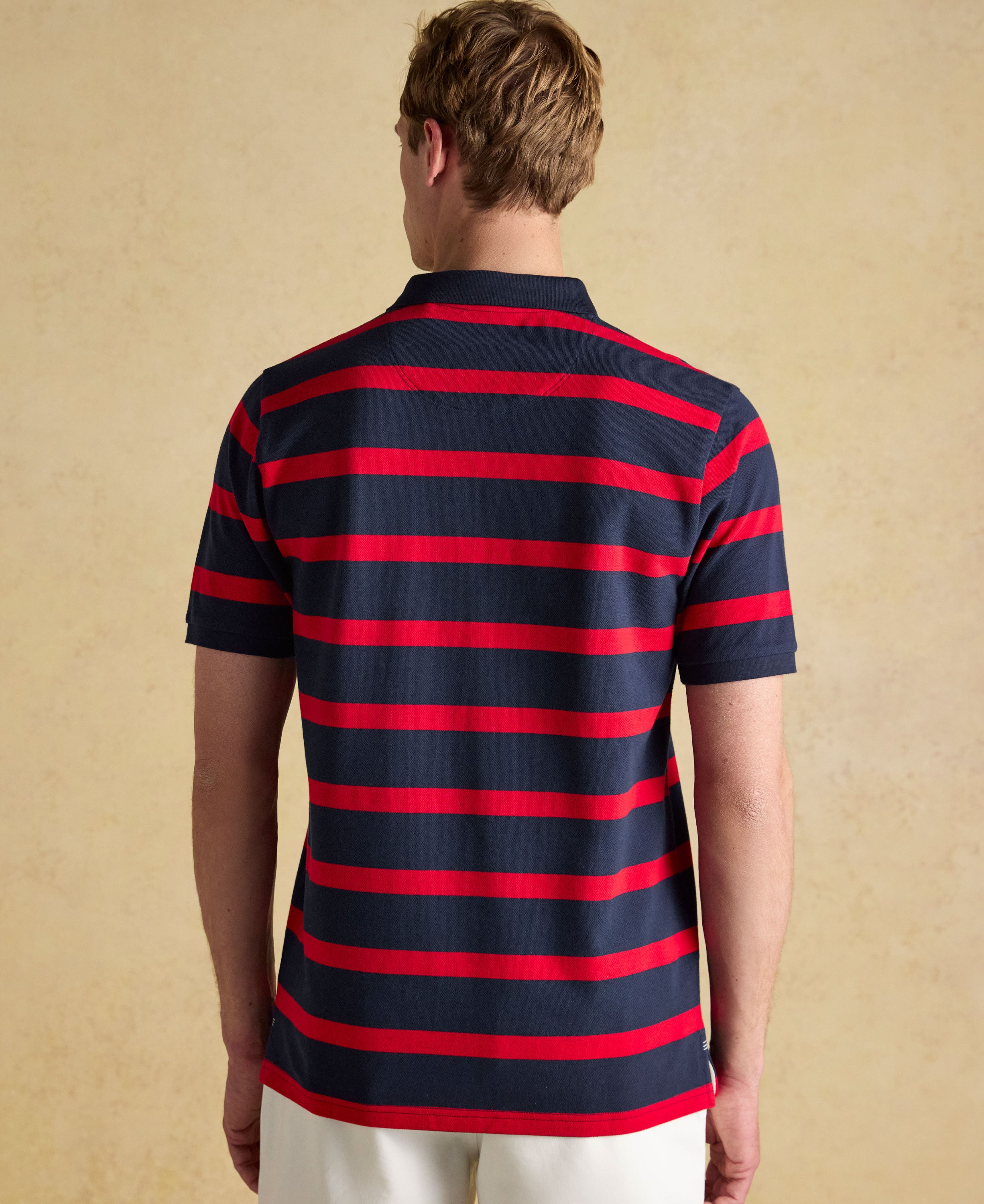 Woody Polo Shirt - Navy Red Stripe