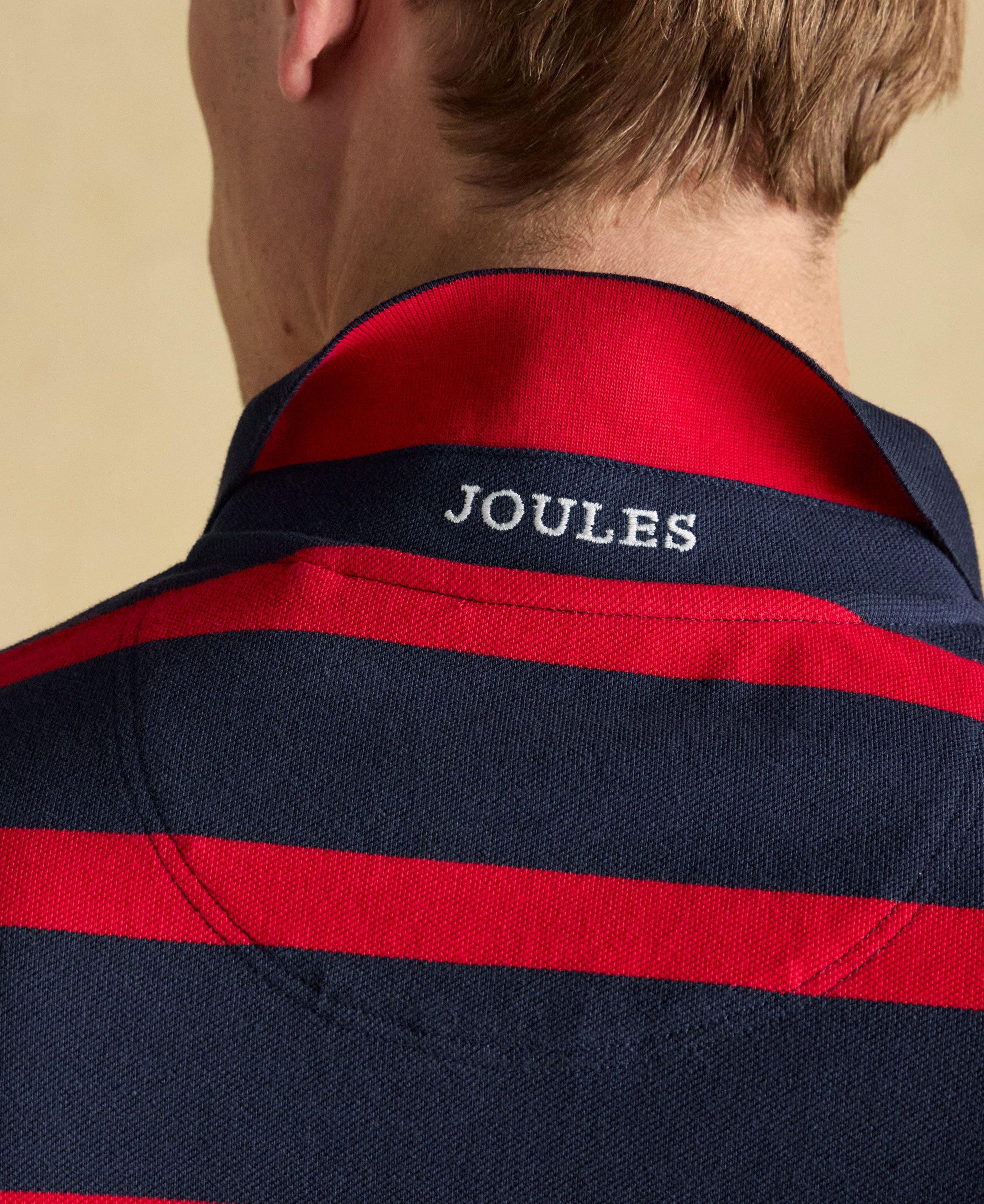 Woody Polo Shirt - Navy Red Stripe