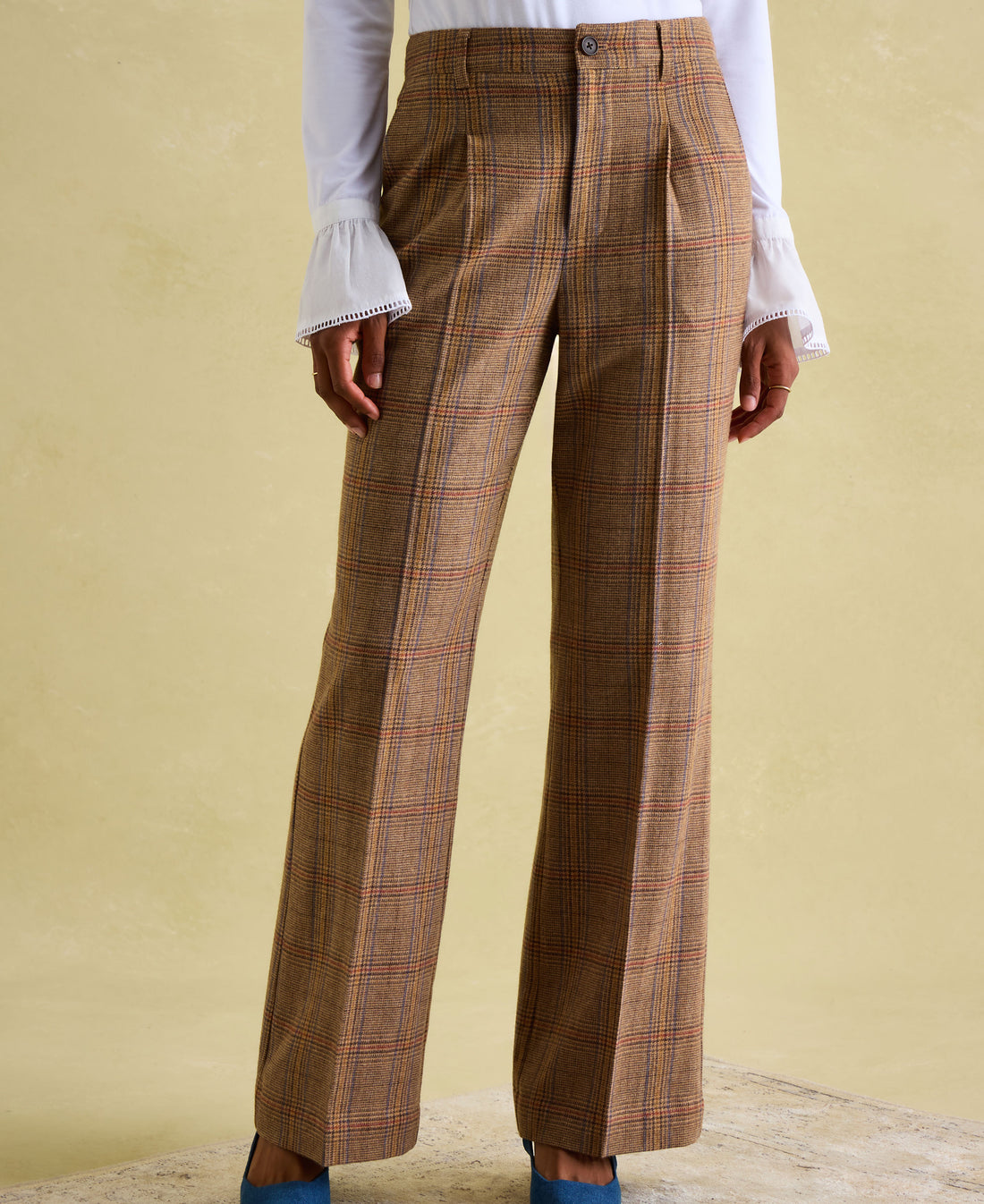 Foxley Wide Leg Trousers - Tan Brown