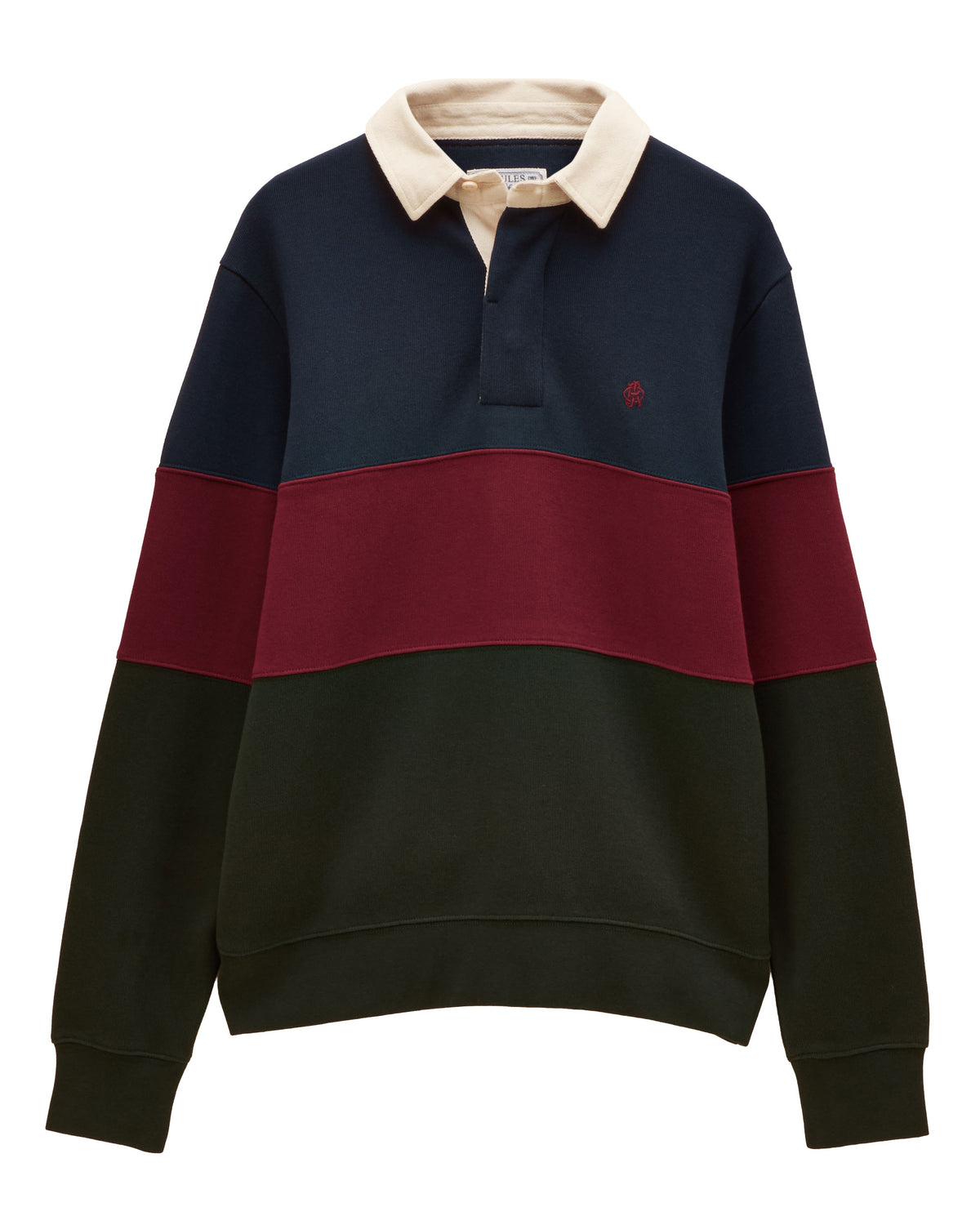 French Rib Rugby Shirt - Green/Navy