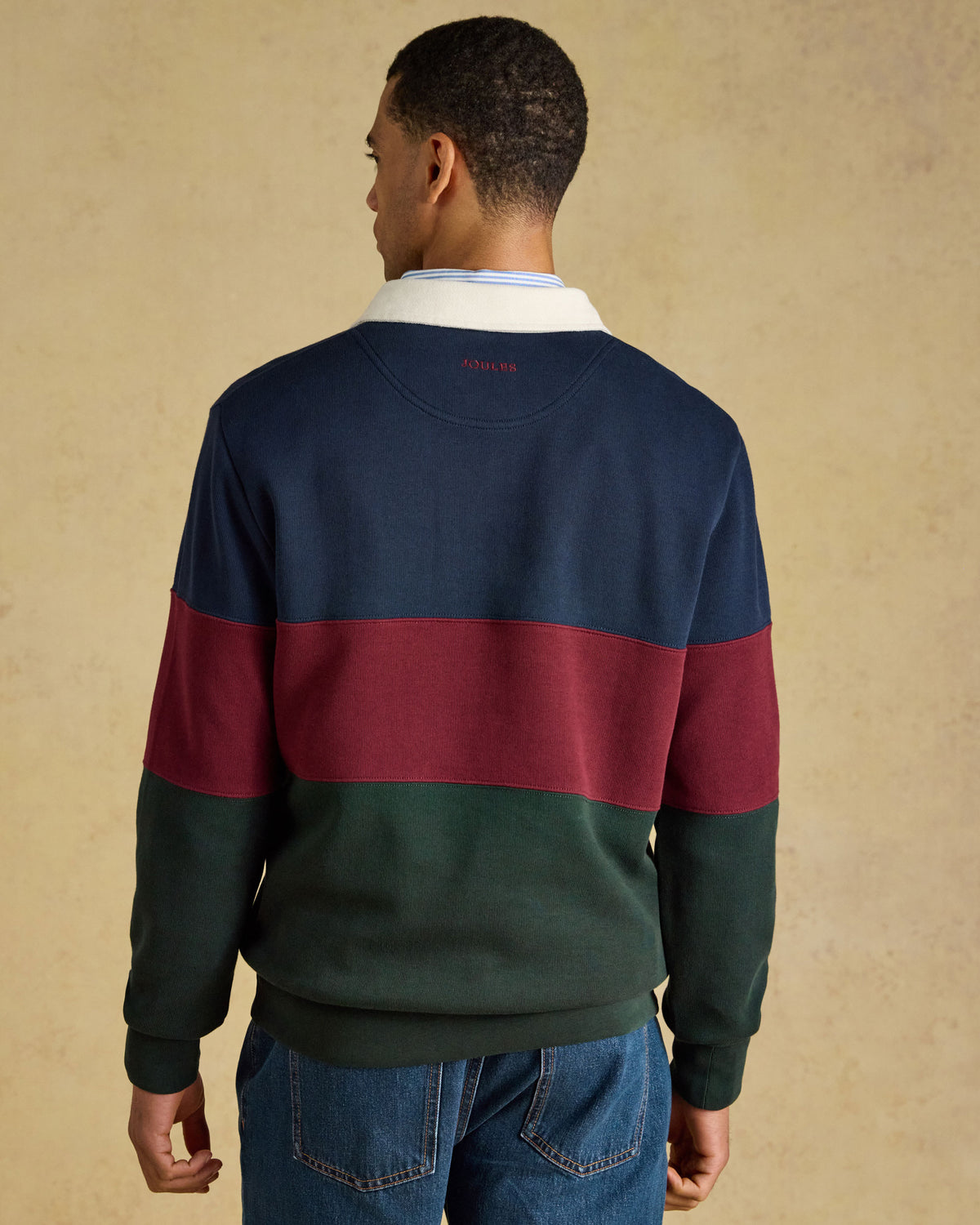 French Rib Rugby Shirt - Green/Navy