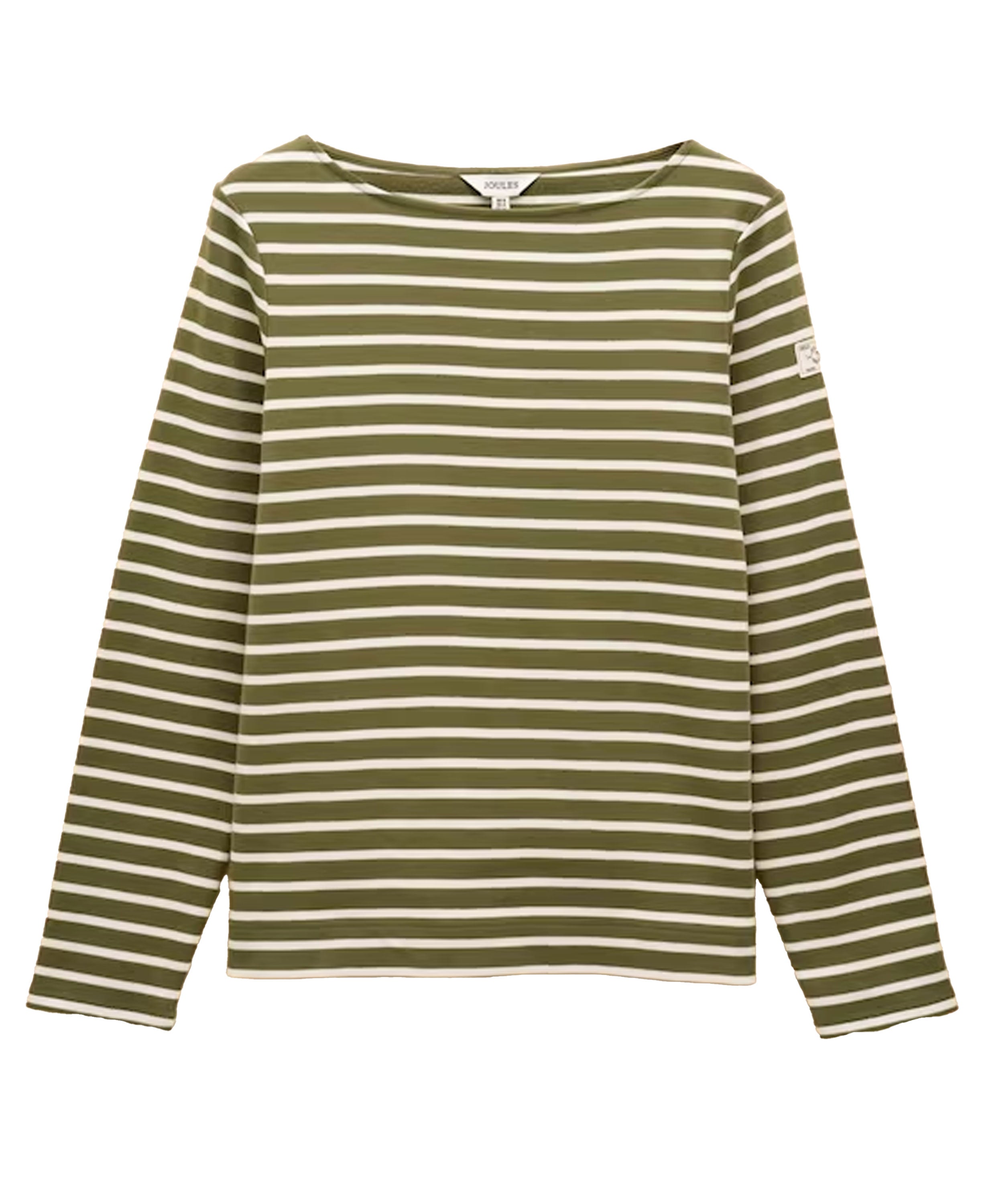 Harbour Boat Neck Breton Top - Green Stripe