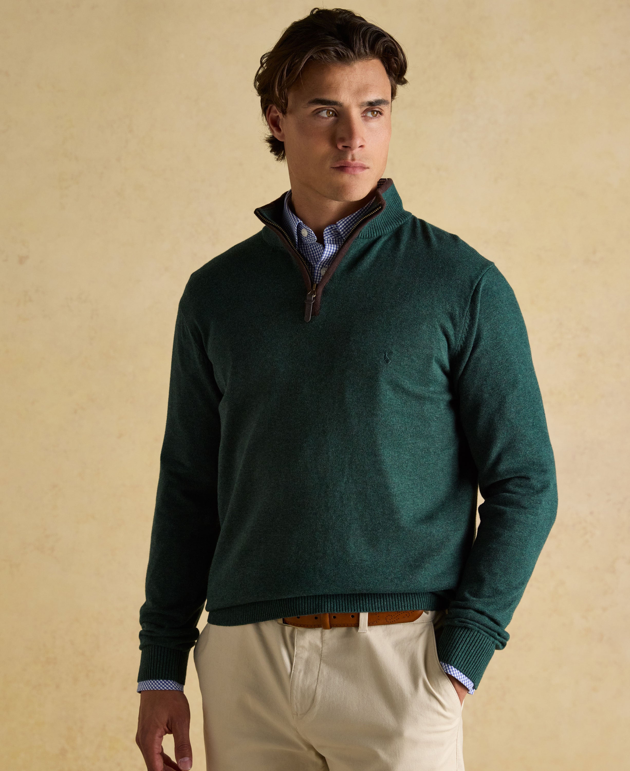 Hillside 1/4 Zip Jumper - Dark Green