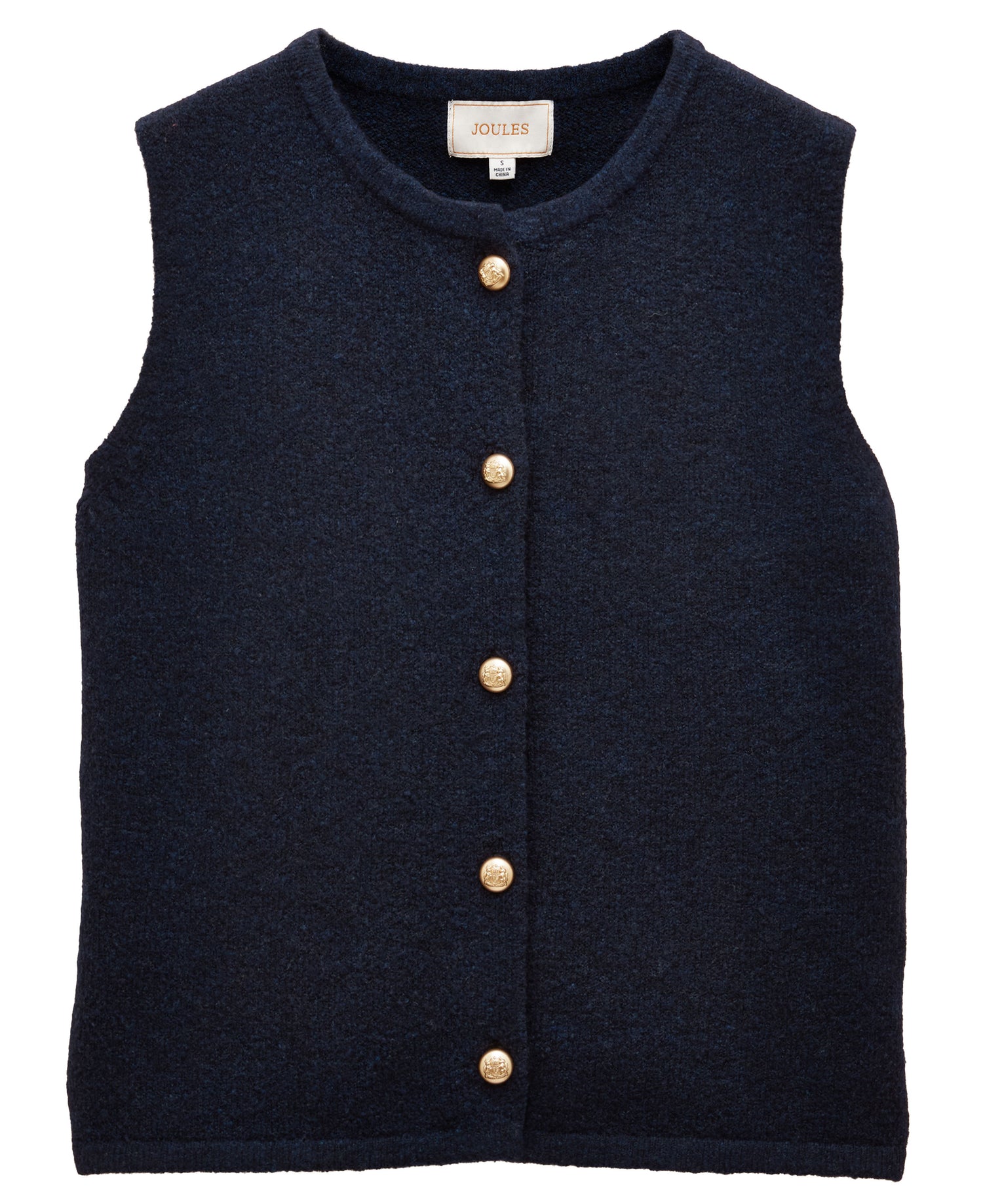 Holly Button Through Knitted Vest - Navy