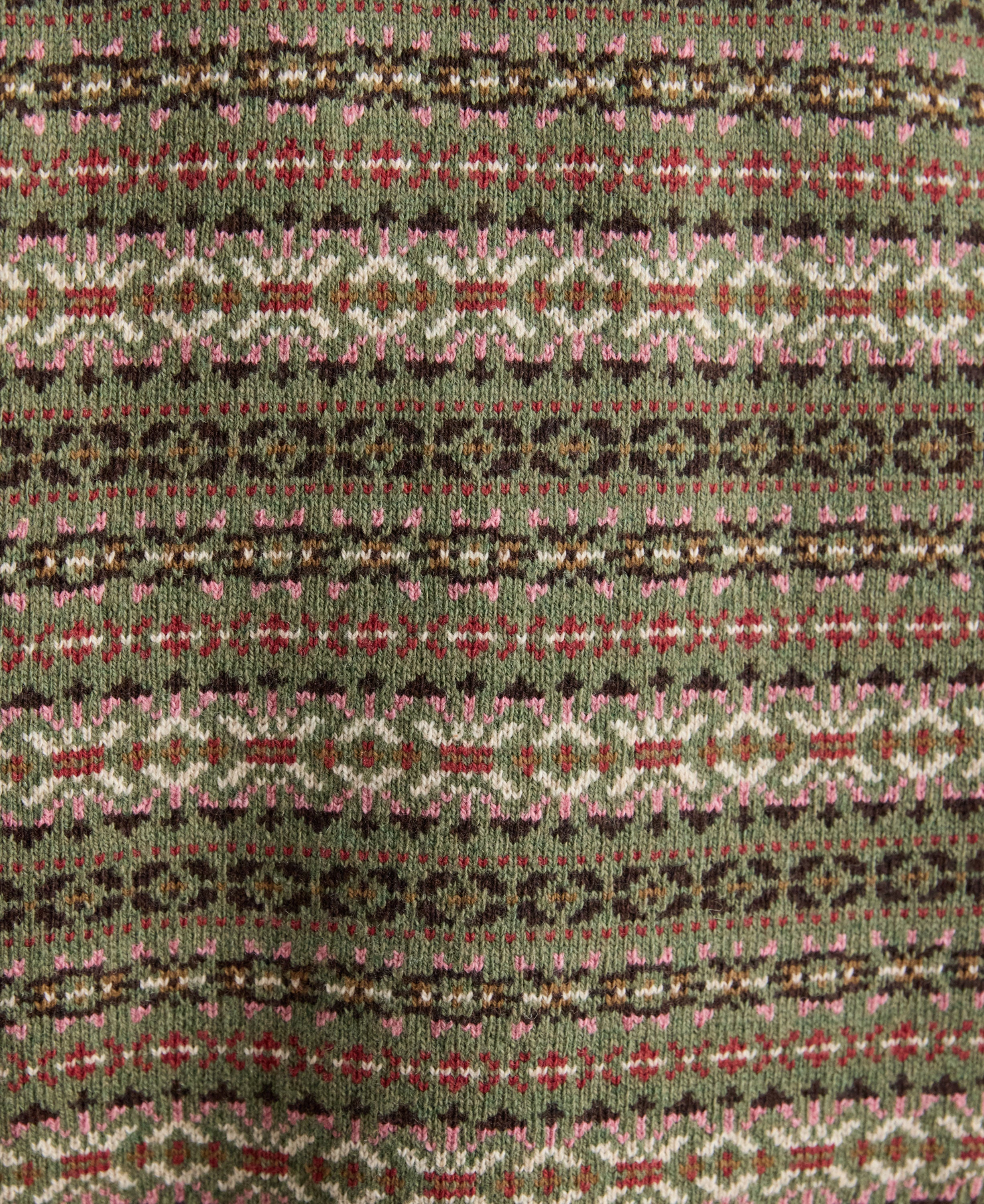 Islay V-Neck Fairisle Tank - Green