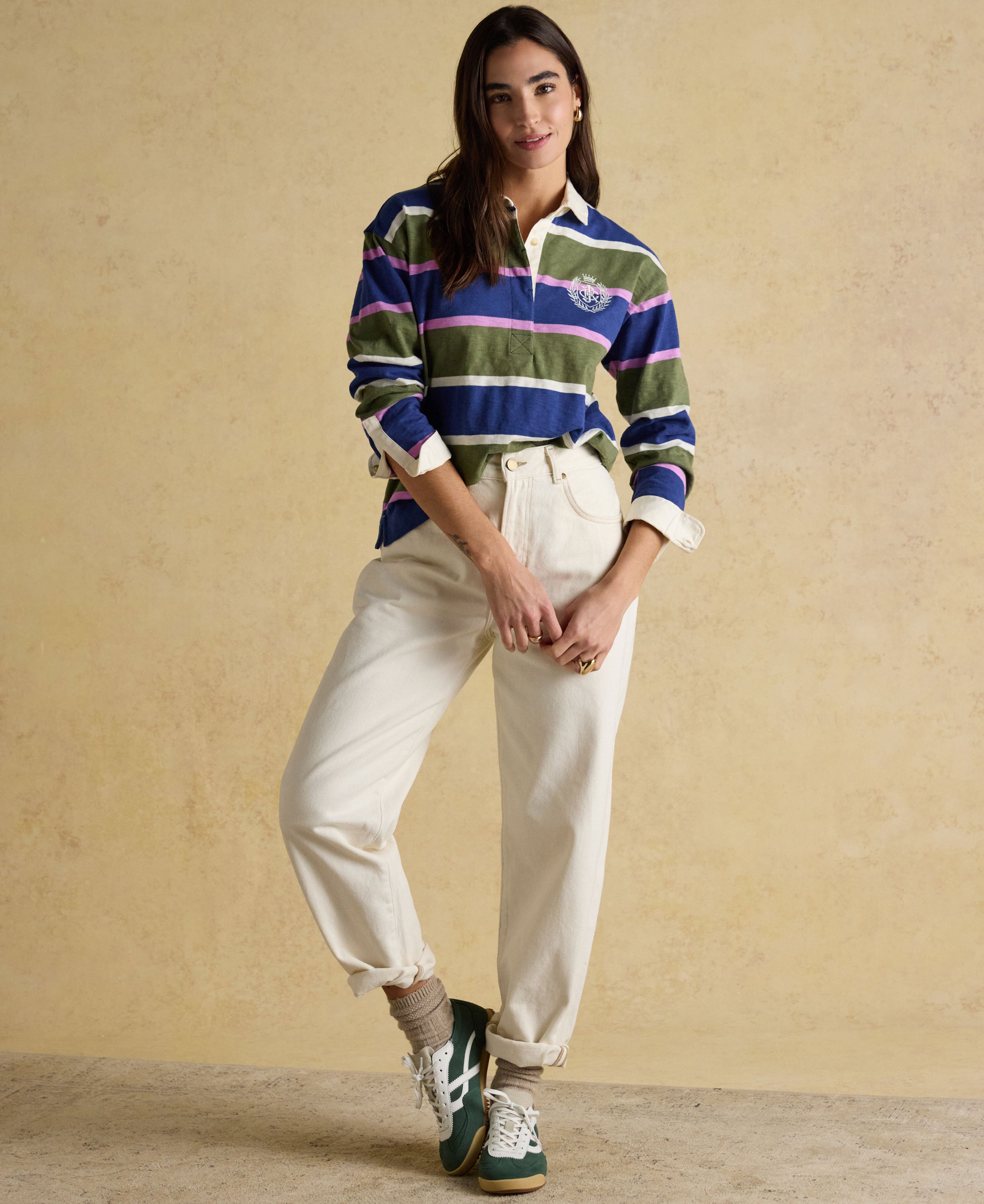 Lara Slub Rugby Shirt - Green