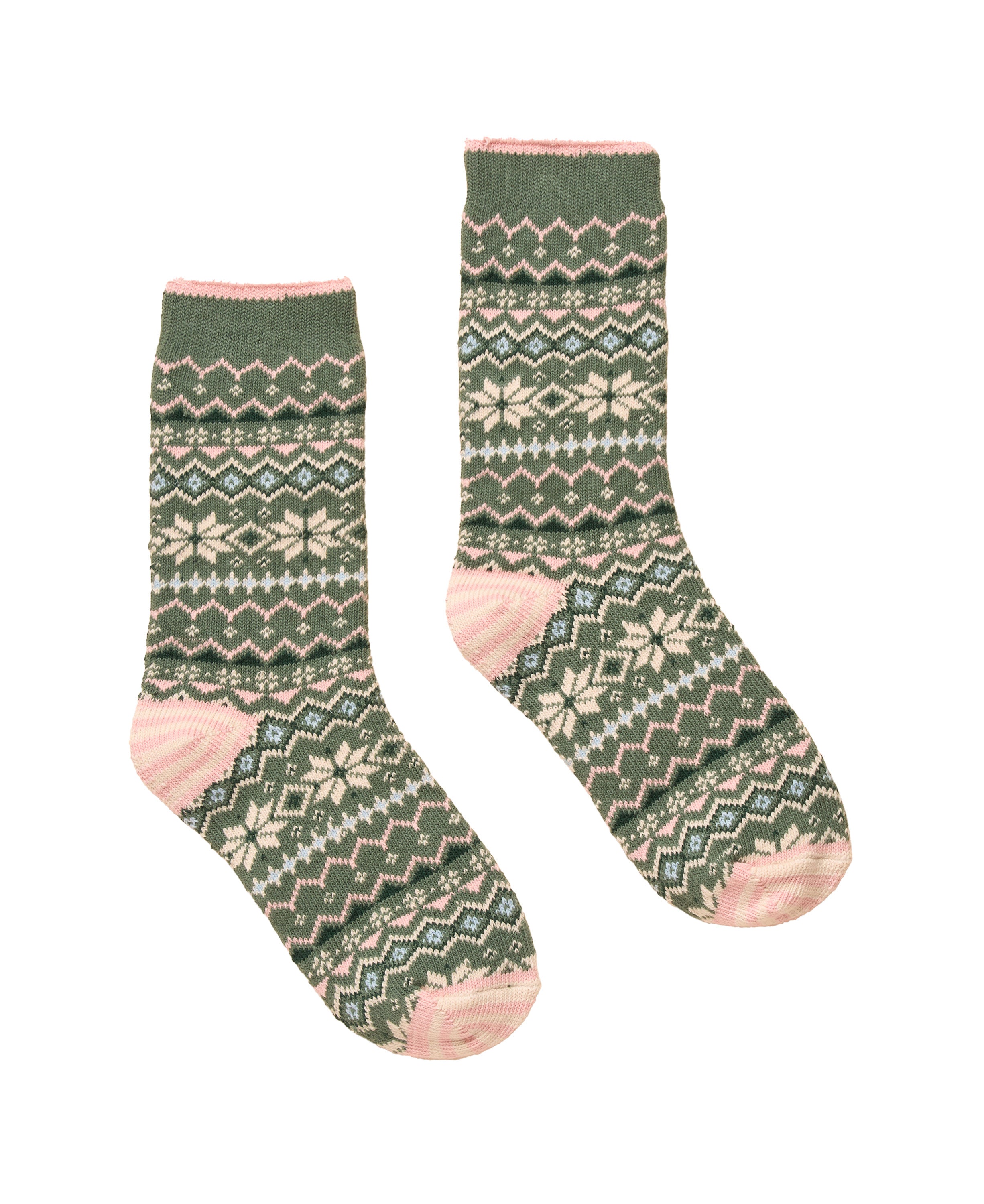 Lucille Socks - Green/Pink