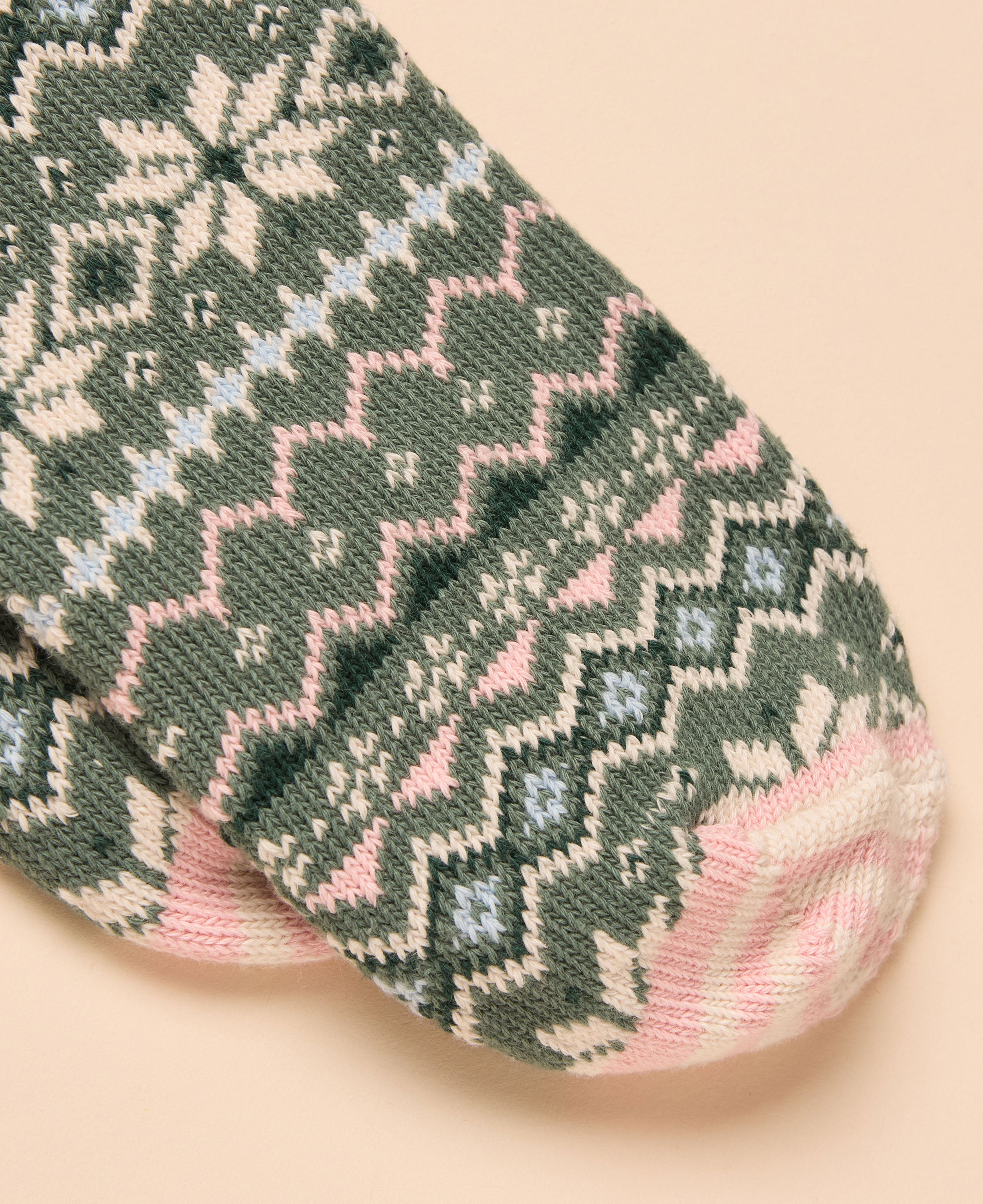 Lucille Socks - Green/Pink