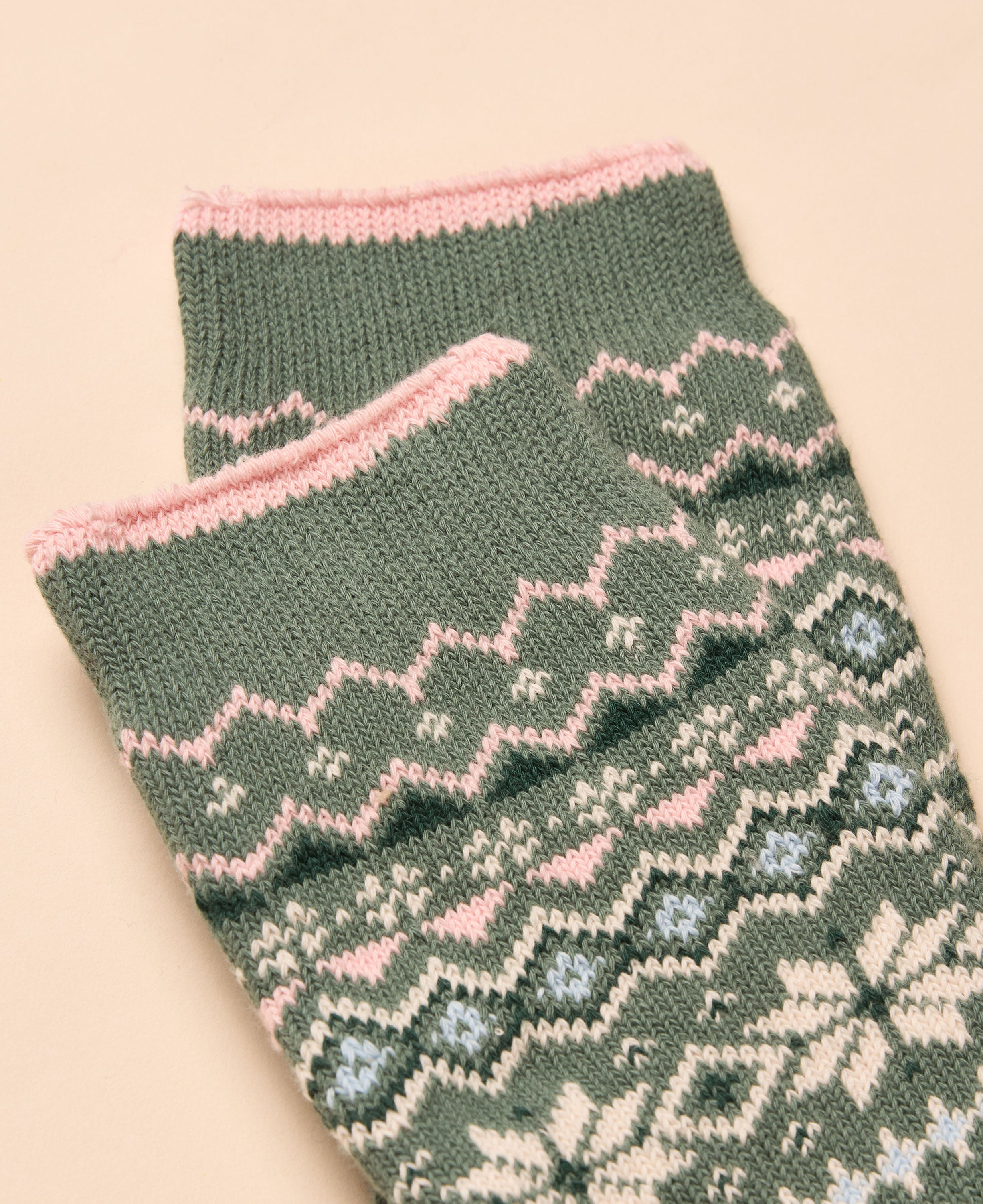 Lucille Socks - Green/Pink