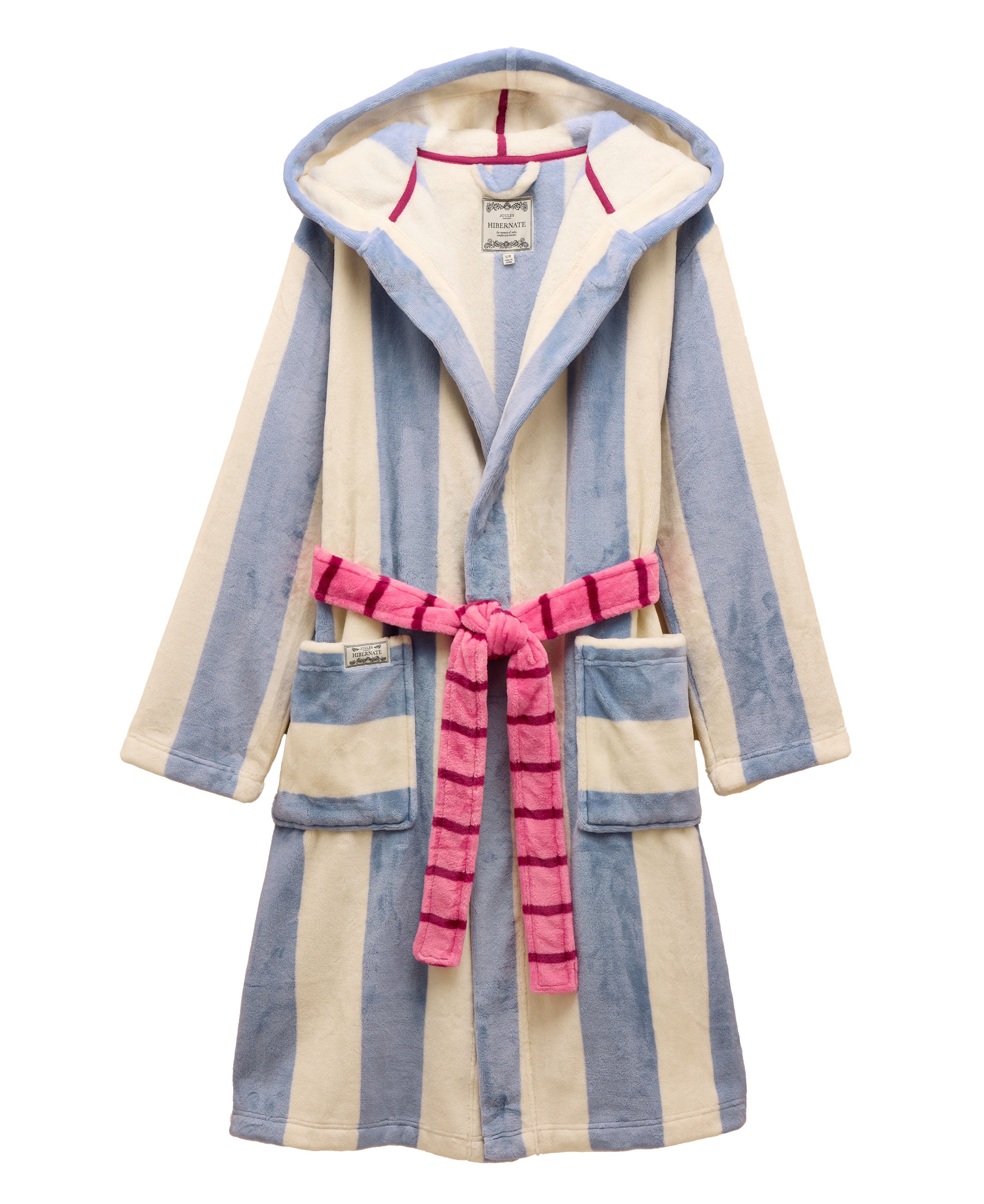 Luna Dressing Gown - Cream/Blue