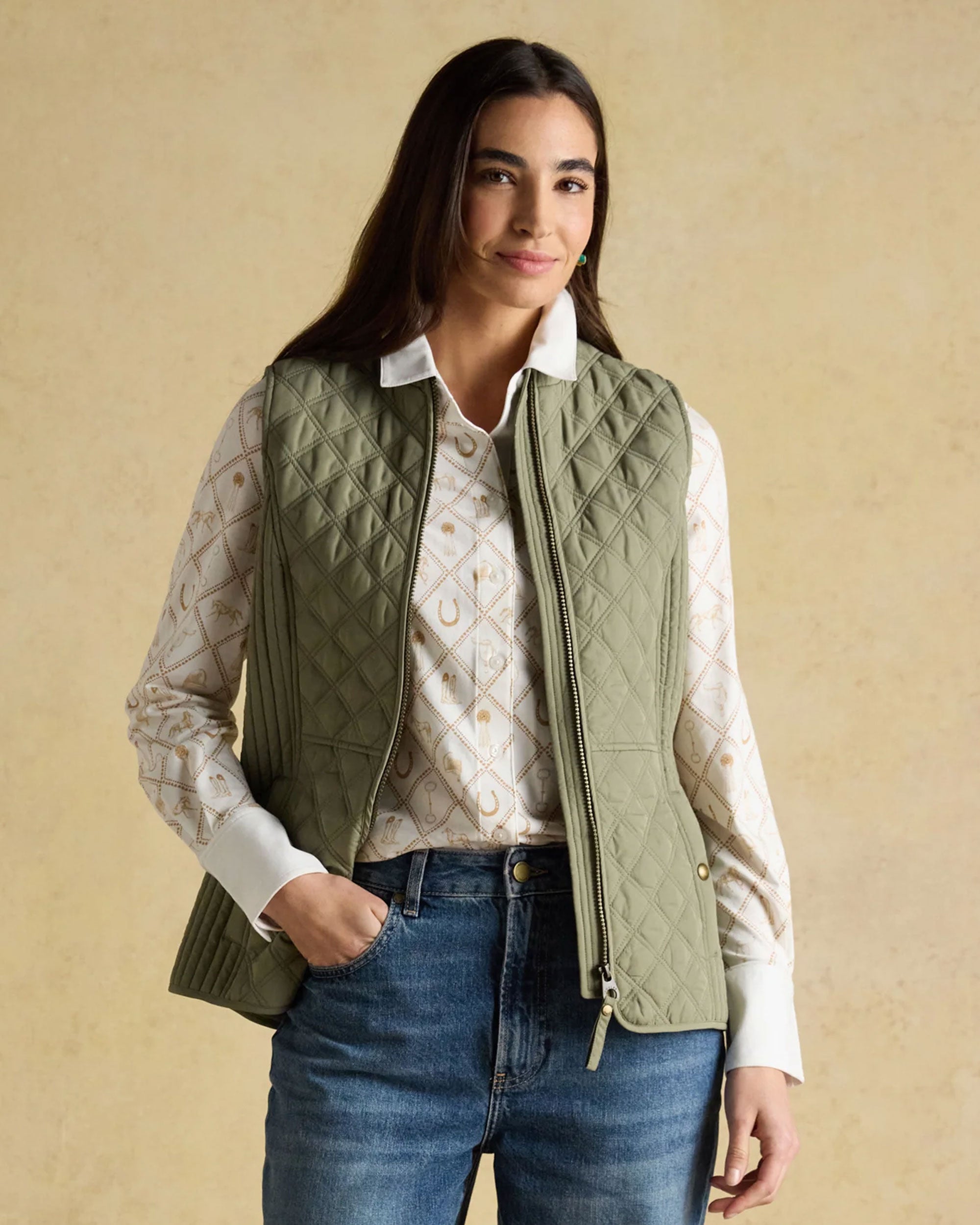 Minx Gilet - Khaki Green