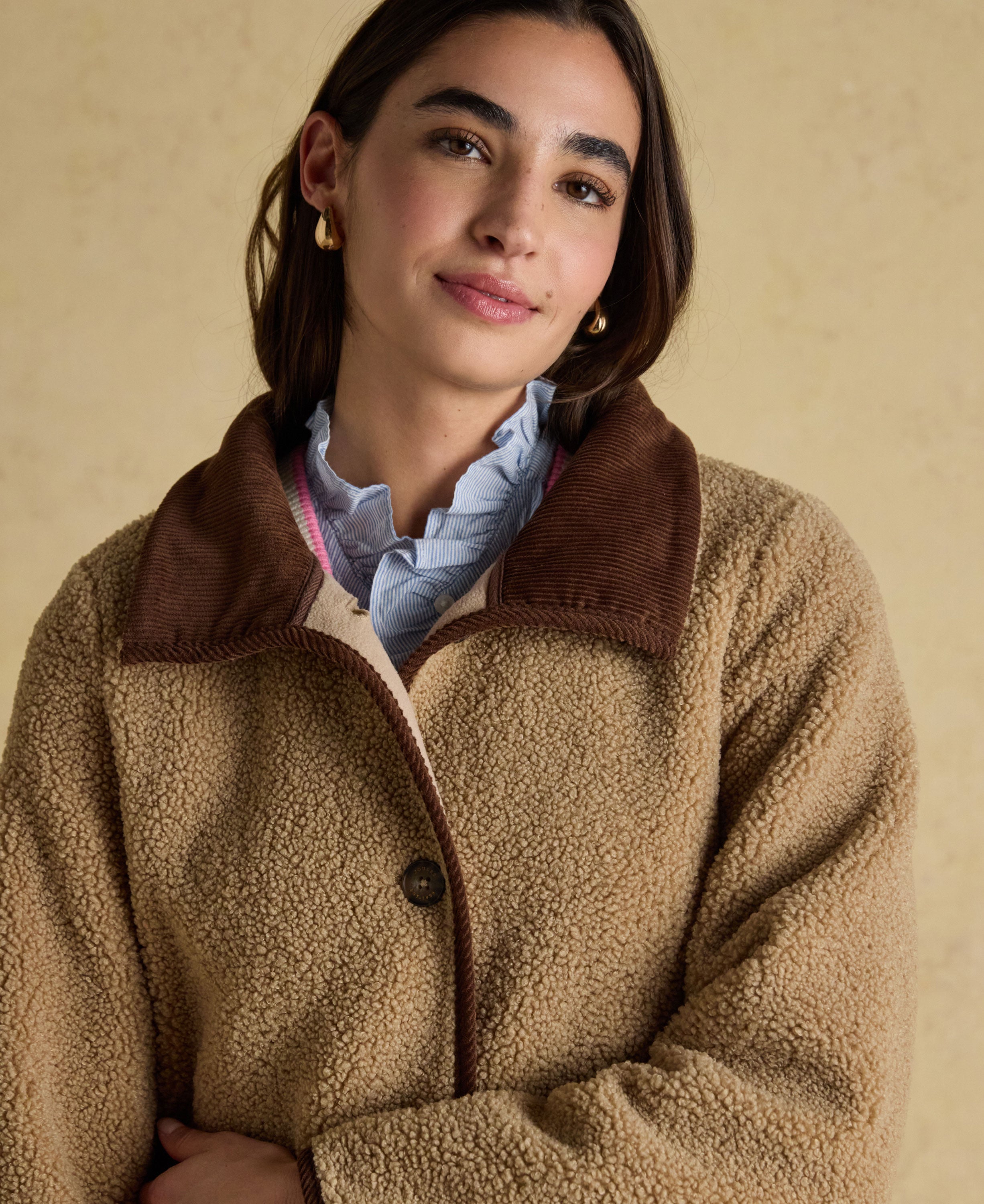 Sadie Longline Fleece Jacket - Neutral