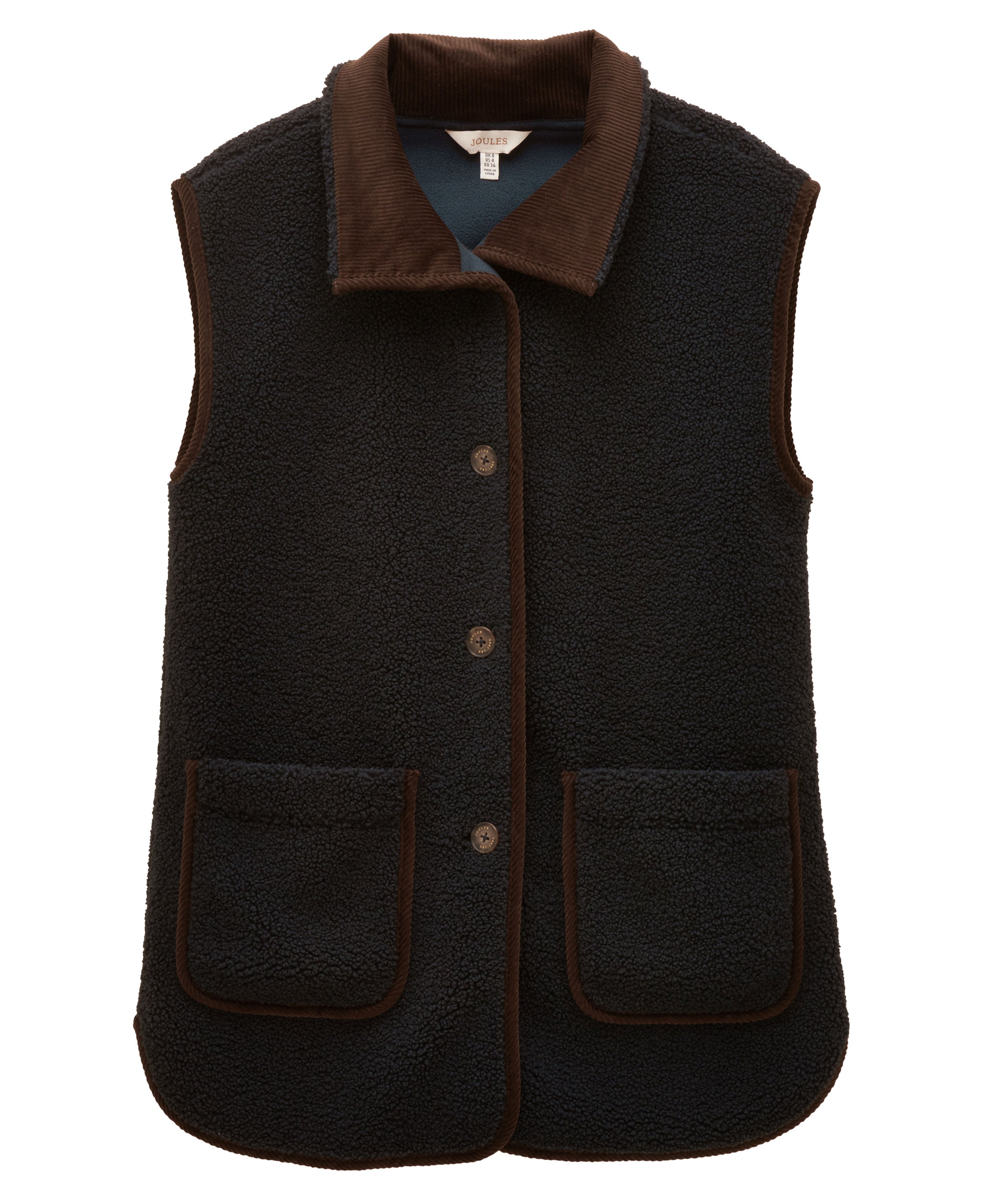 Sadie Longline Fleece Gilet - Navy