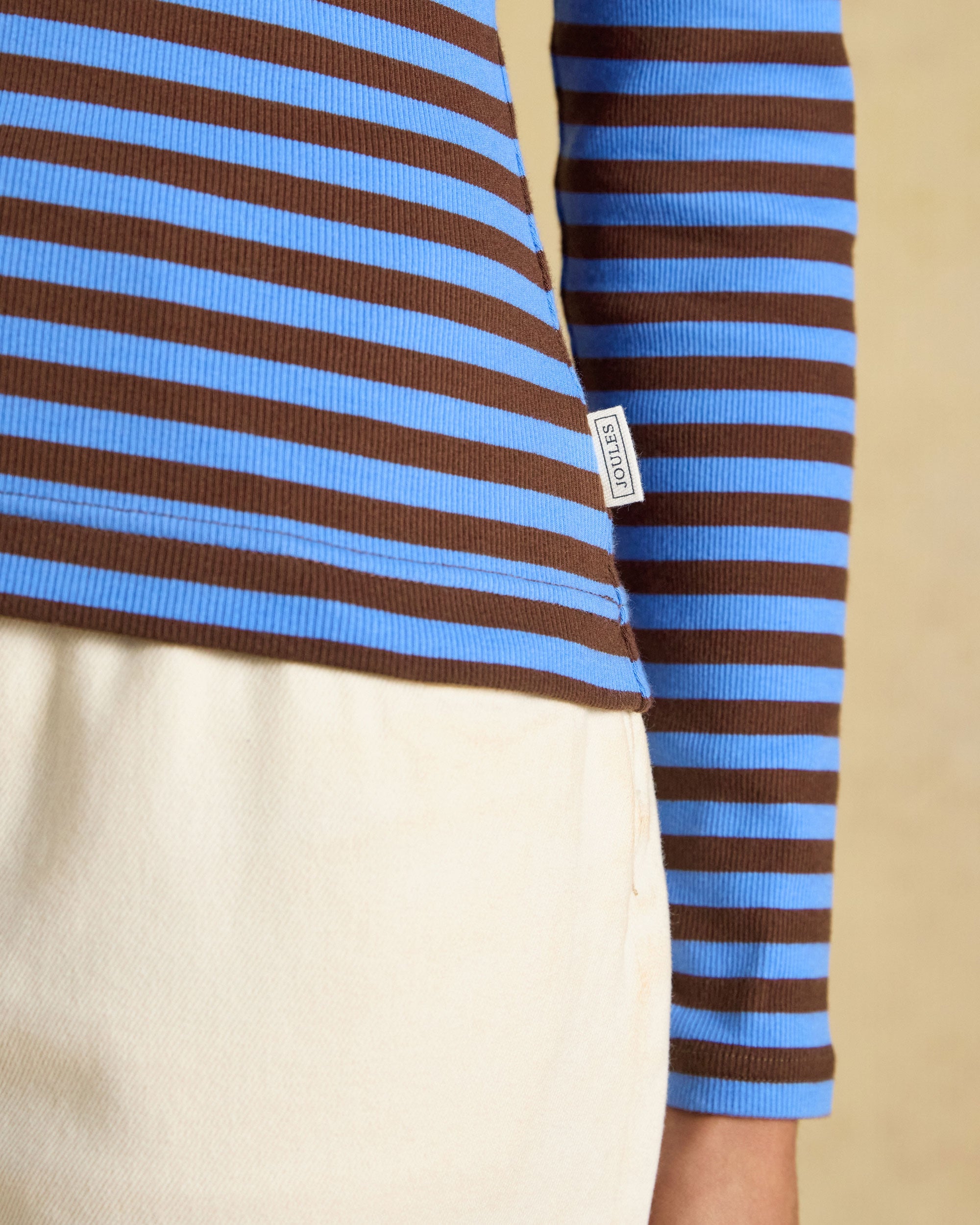 Sophie Striped Long Sleeve T-Shirt - Blue/Brown