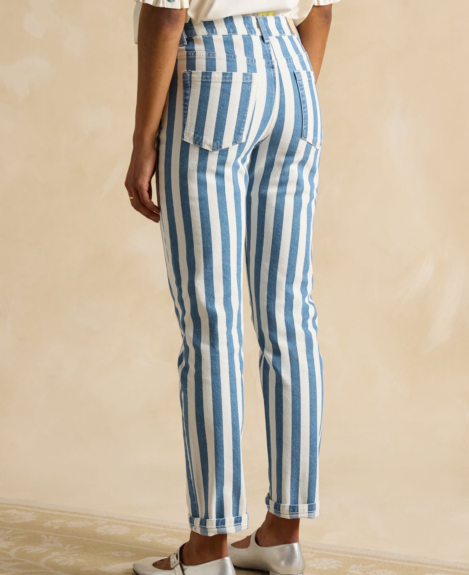 Slim Straight Jeans - Blue Stripe