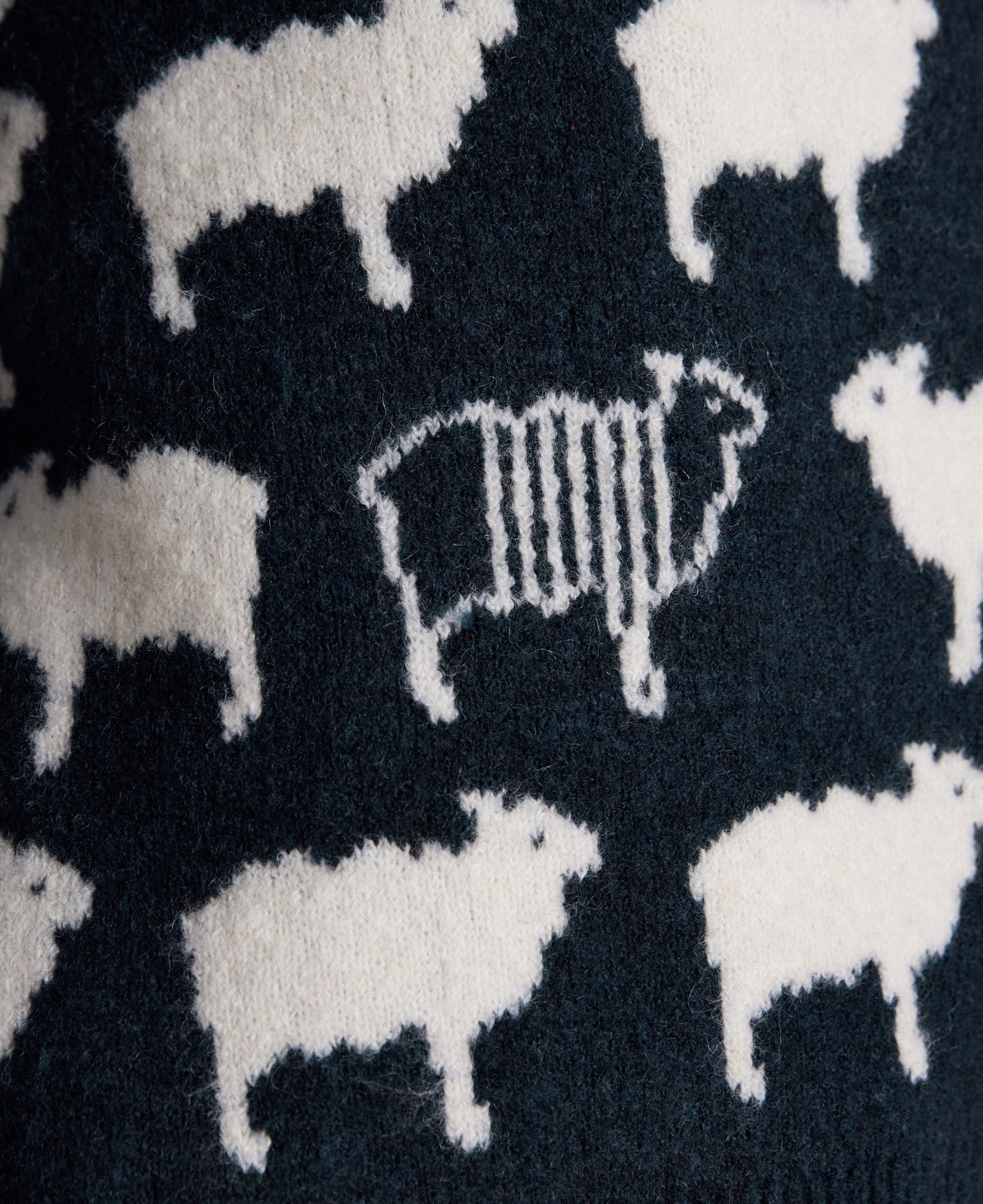 Très Sheep Intarsia Knitted Jumper - Navy