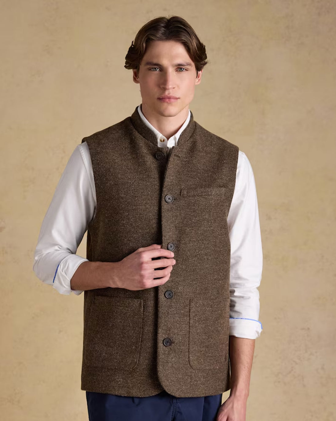 Tweed Gilet - Brown