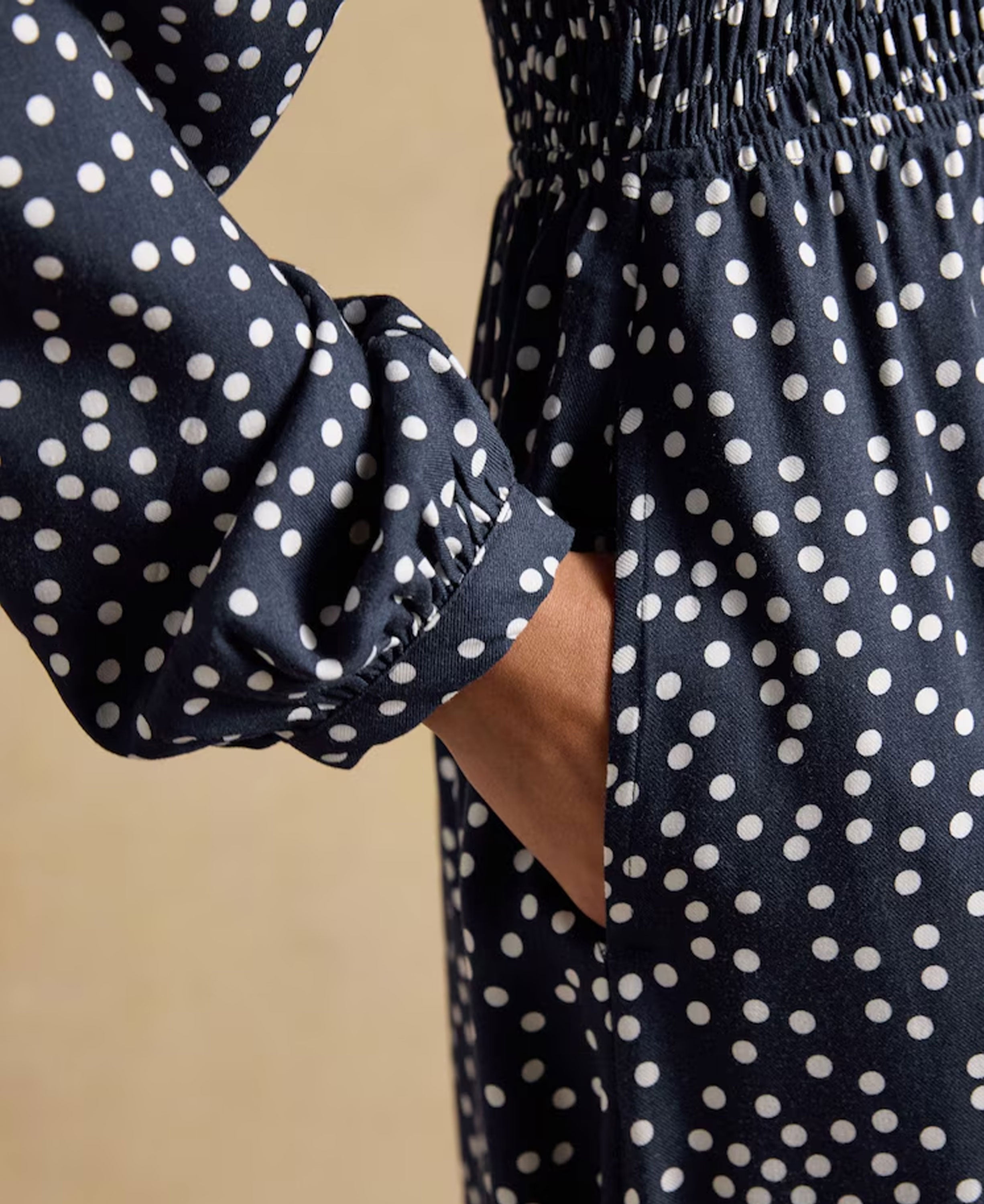 Lilliana Dress - Navy Spots