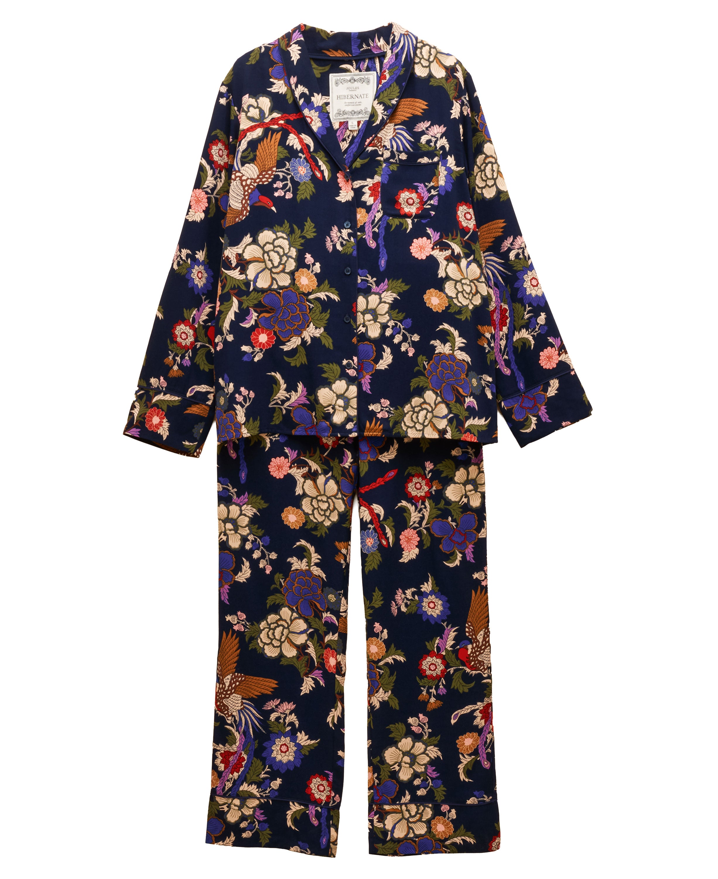 Alma Woven Pyjama Set - Navy Floral