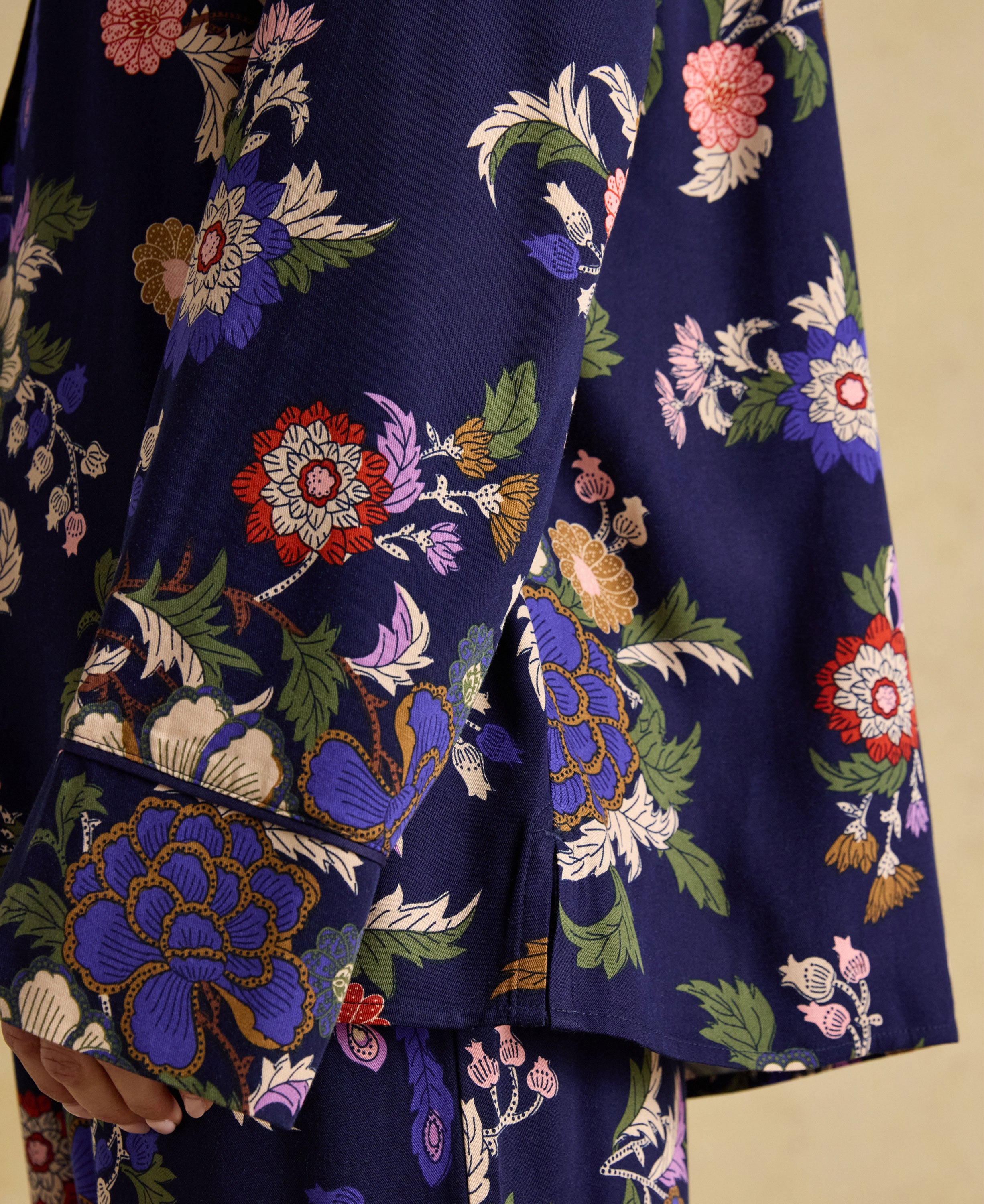 Alma Woven Pyjama Set - Navy Floral