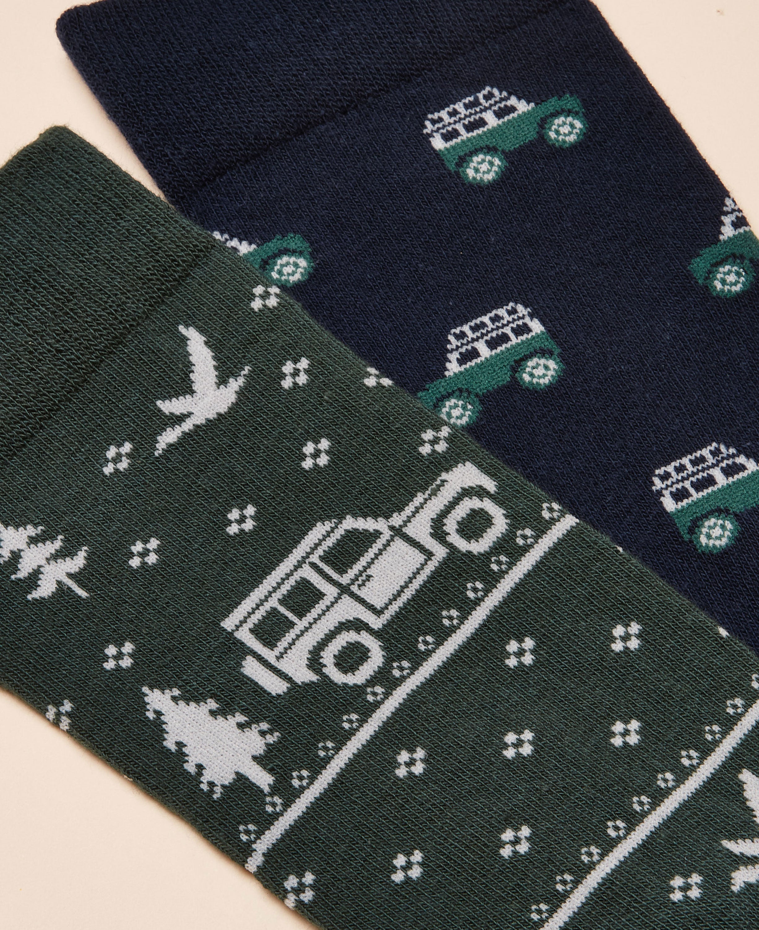 Kingsbury 2pk Socks- Green/Navy