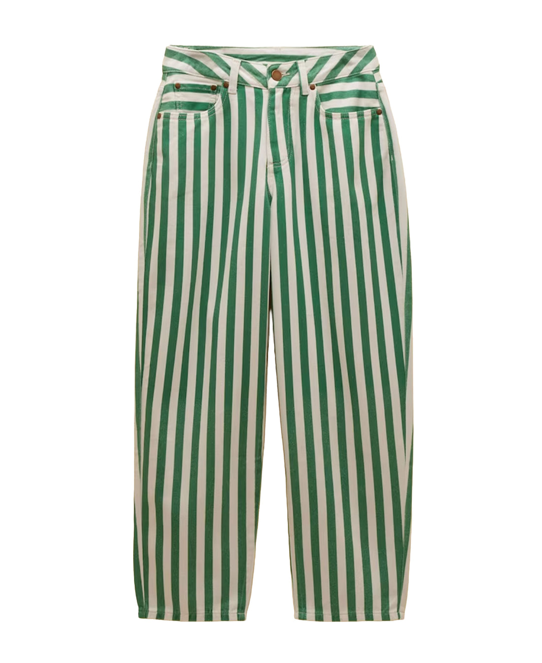 Relaxed Jean - Green Stripe