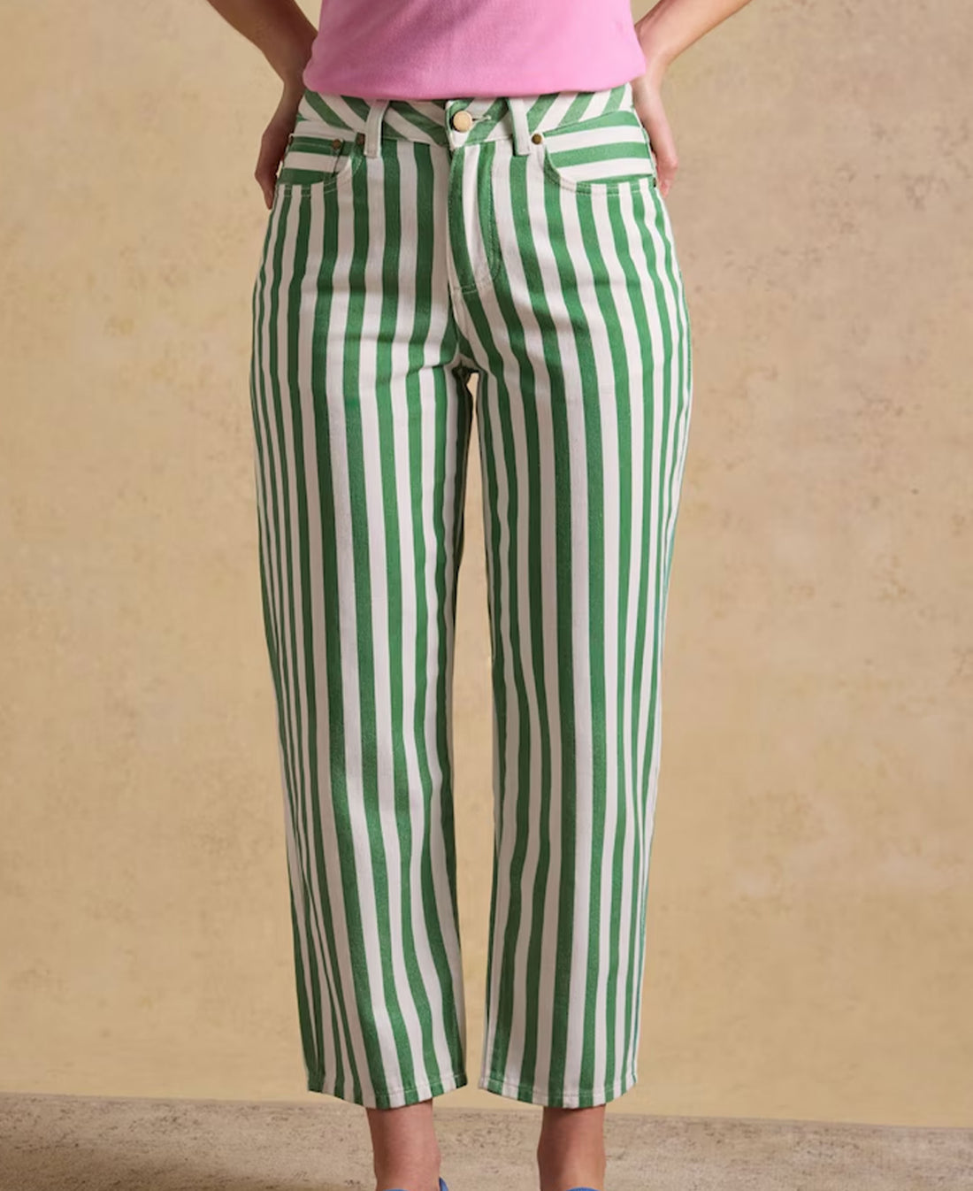 Relaxed Jean - Green Stripe
