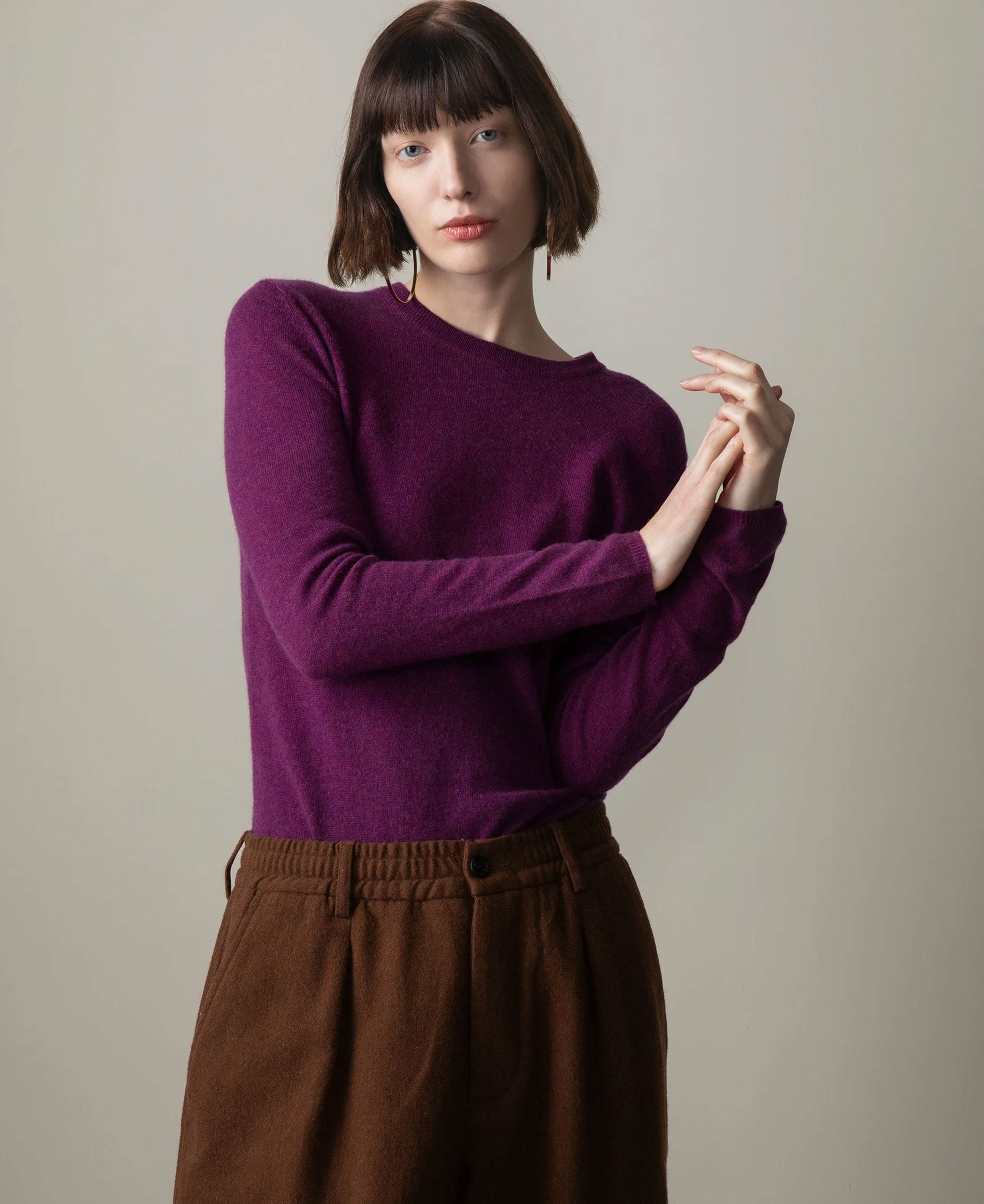 Cashmere Crew Neck Jumper - Sloeberry