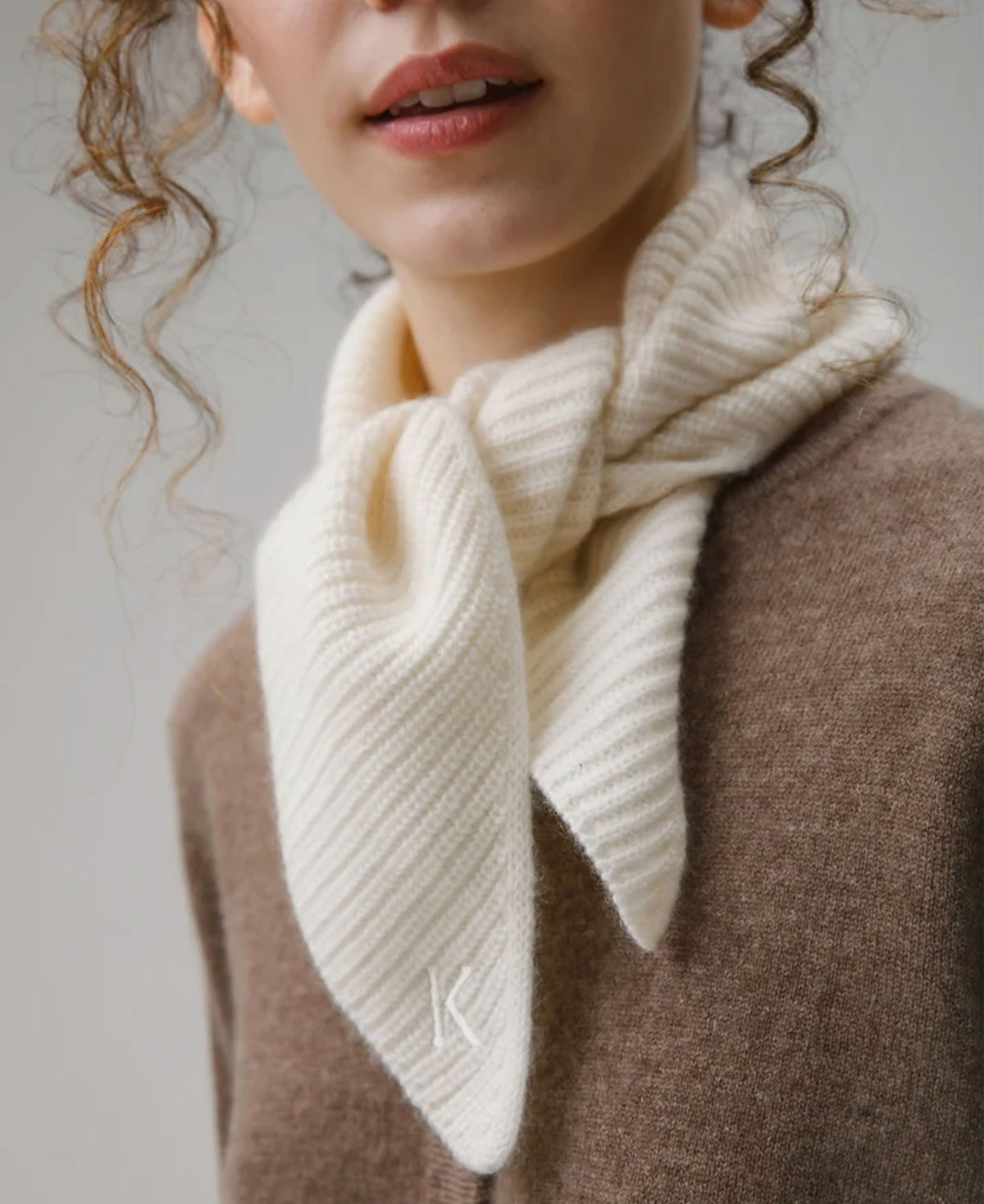 Knitted Neck Tie - Cream