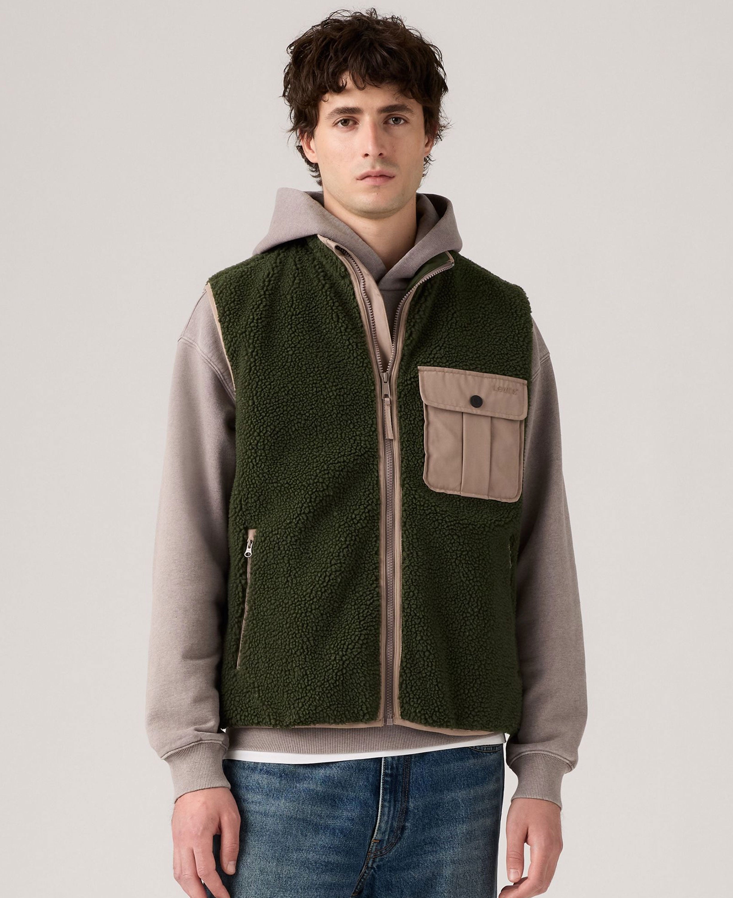 Joonie Sherpa Vest - Green