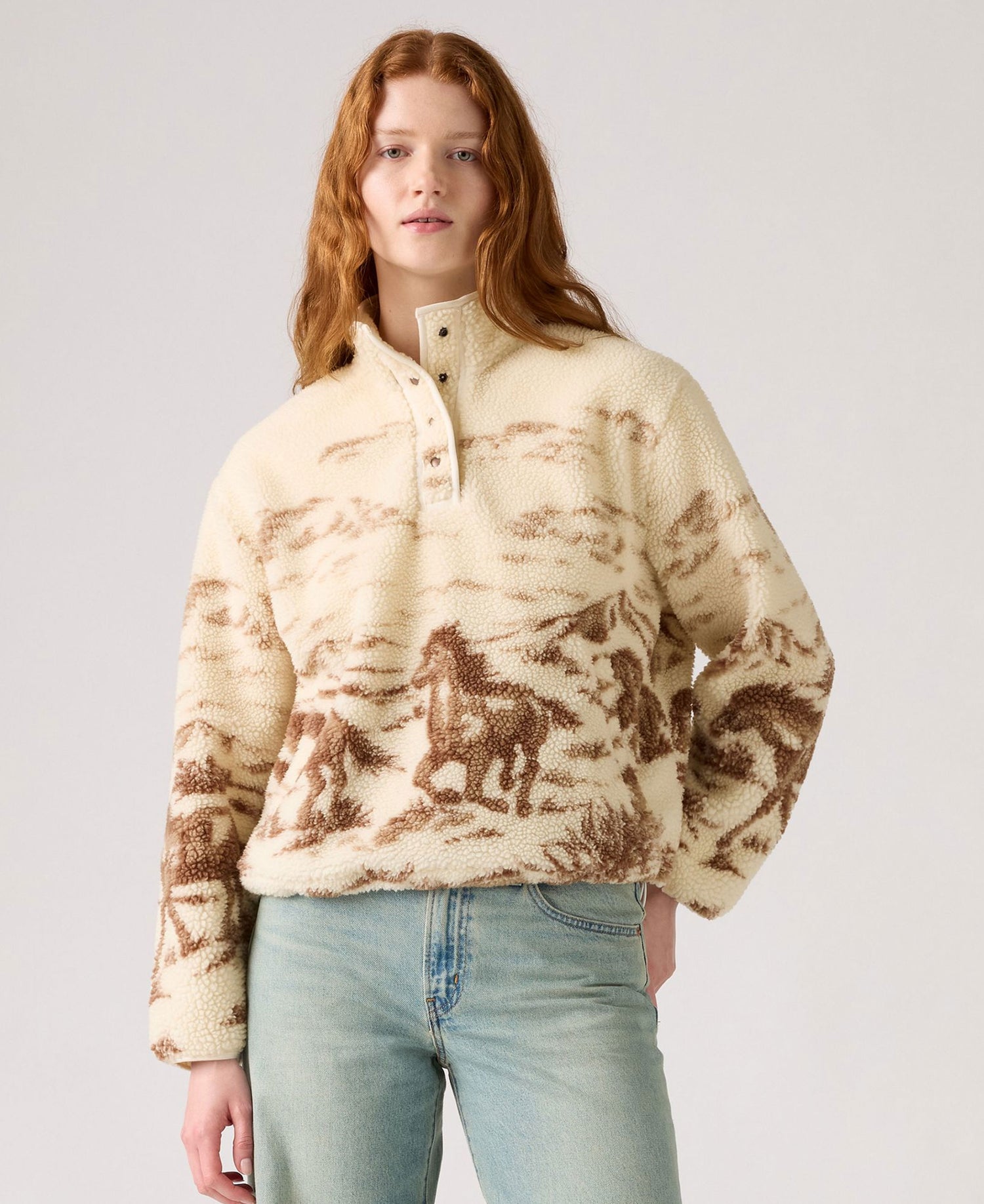 Kasey Sherpa Pullover Fleece - Neutral