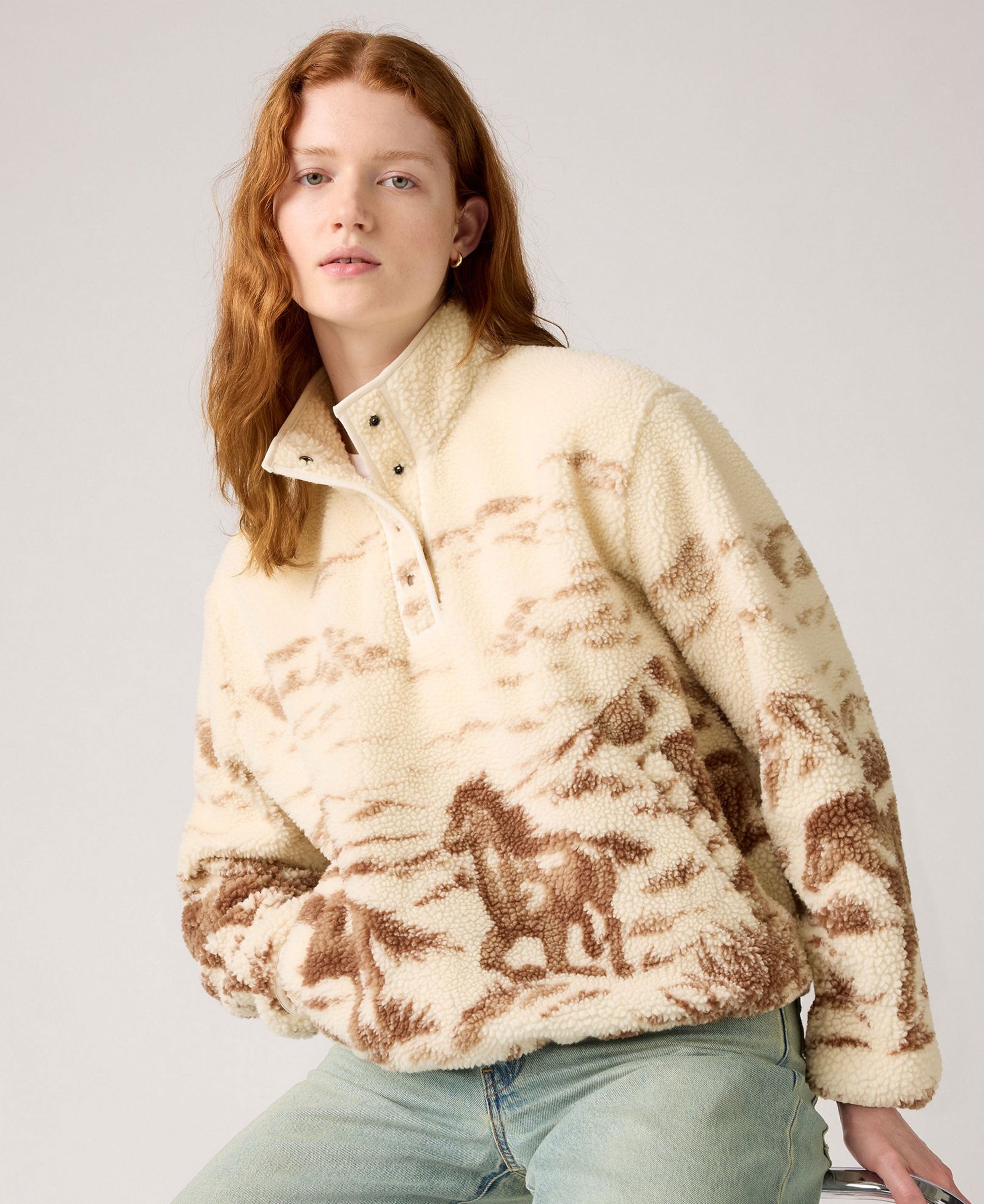 Kasey Sherpa Pullover Fleece - Neutral