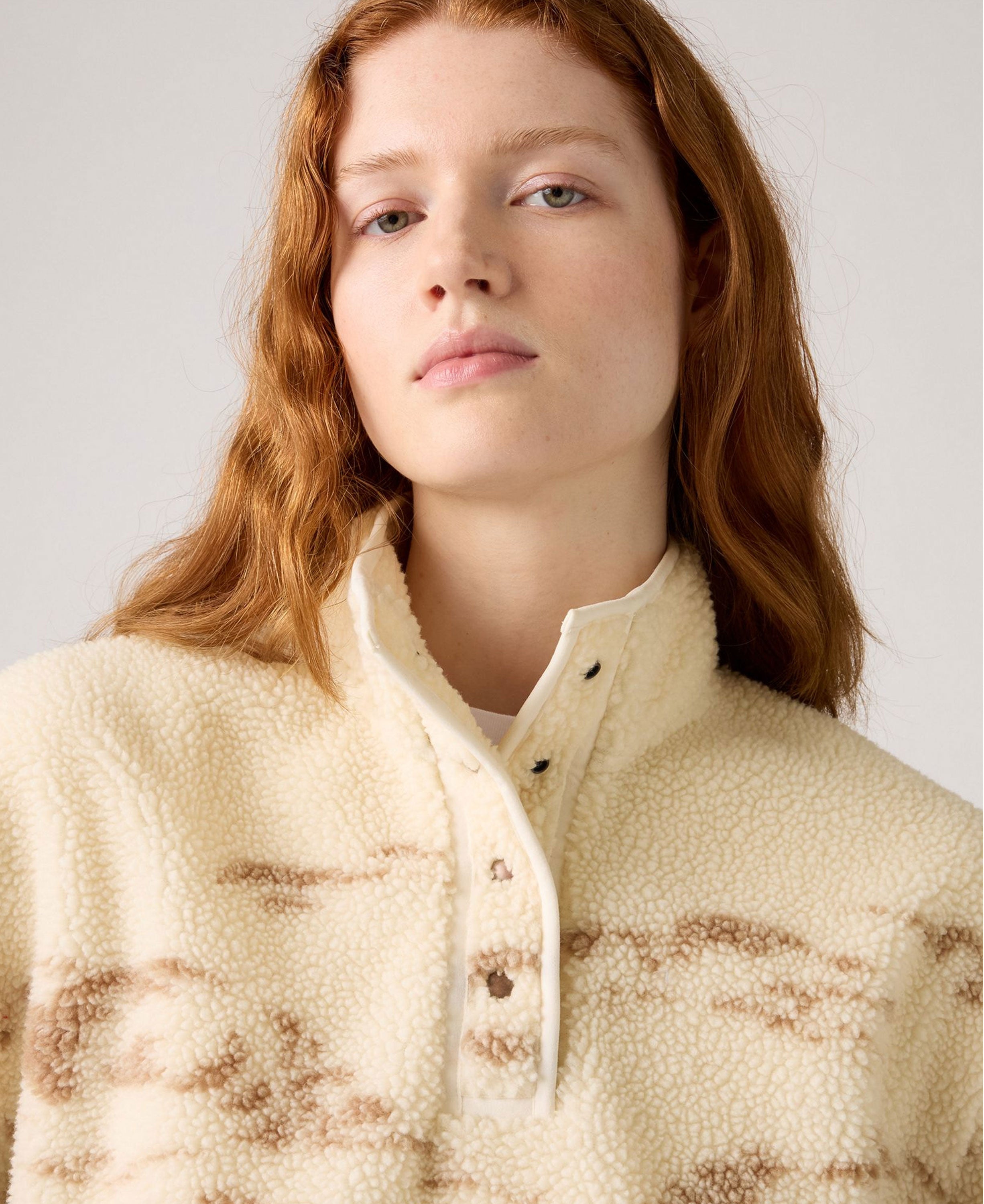 Kasey Sherpa Pullover Fleece - Neutral